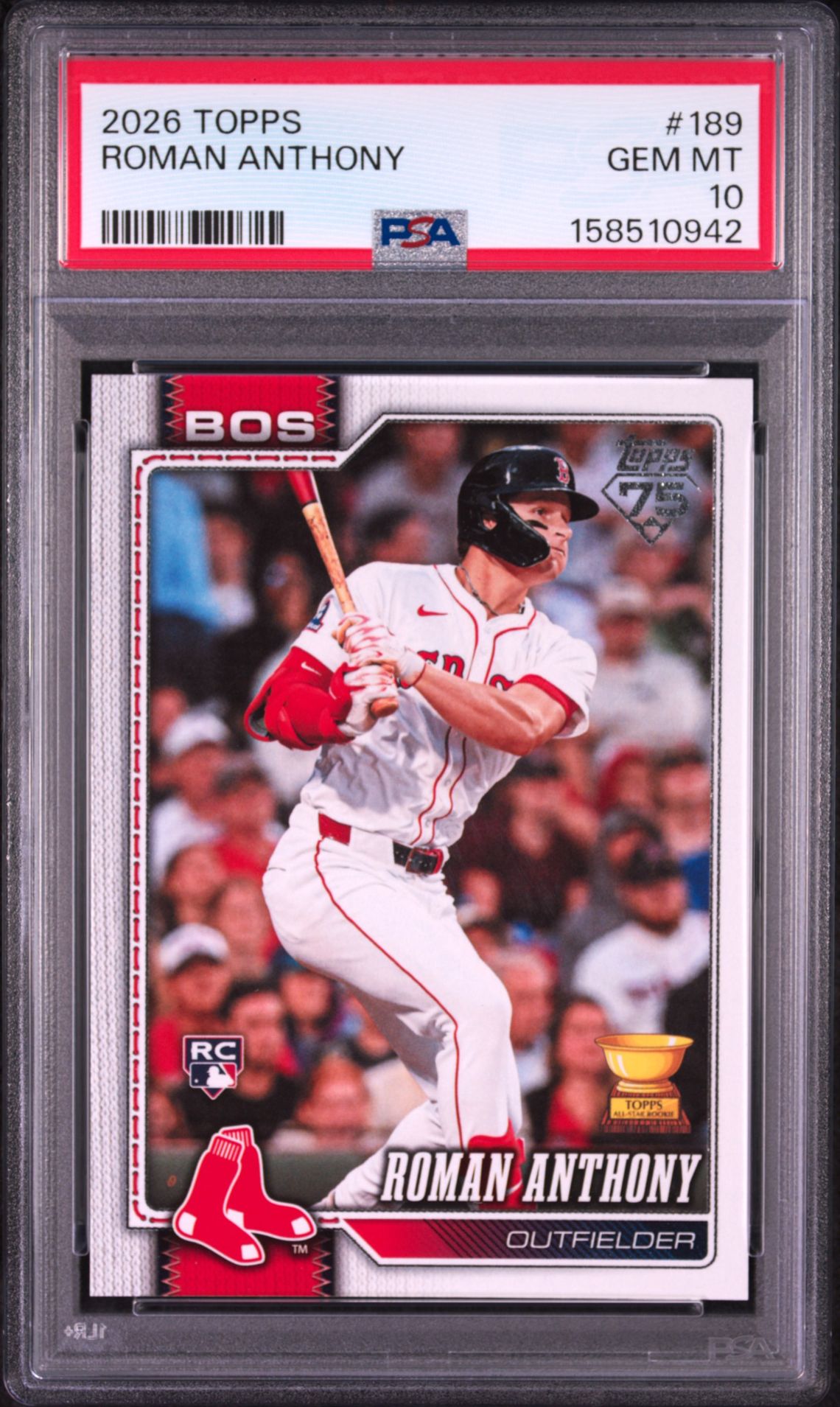 2026 Topps Roman Anthony #189 Gem Mt 10 front view - PSA graded GEM MT 10