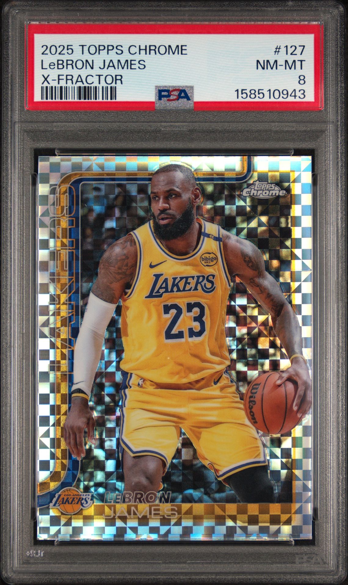 2025 Topps Chrome Lebron James #127 (X-Fractor) Nm-Mt 8 front