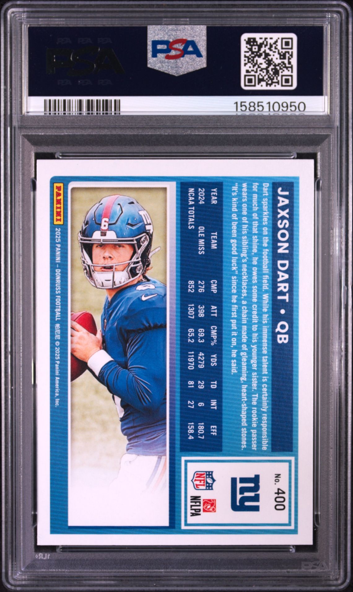 2025 Panini Donruss Jaxson Dart #400 Nm-Mt 8 back