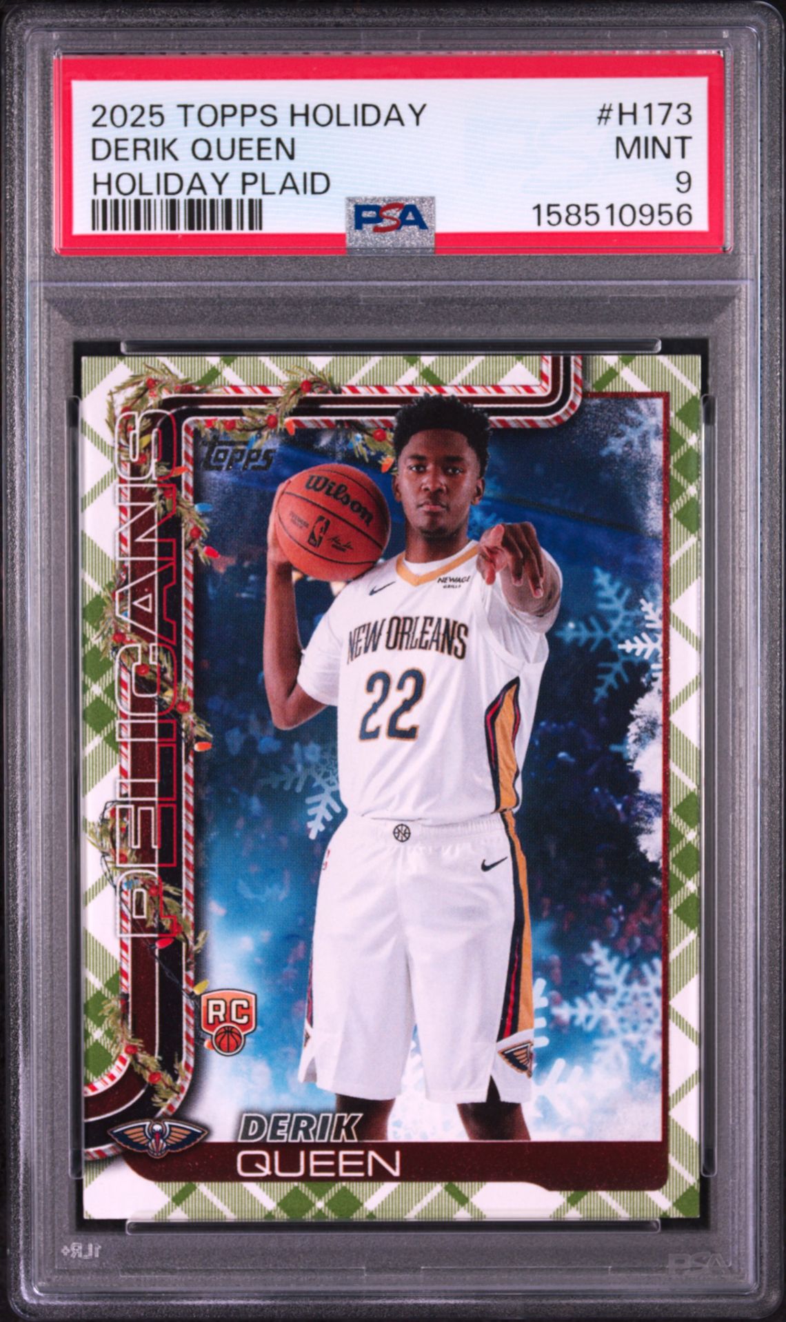 2025 Topps Holiday Derik Queen #H173 (Holiday Plaid) Mint 9 front
