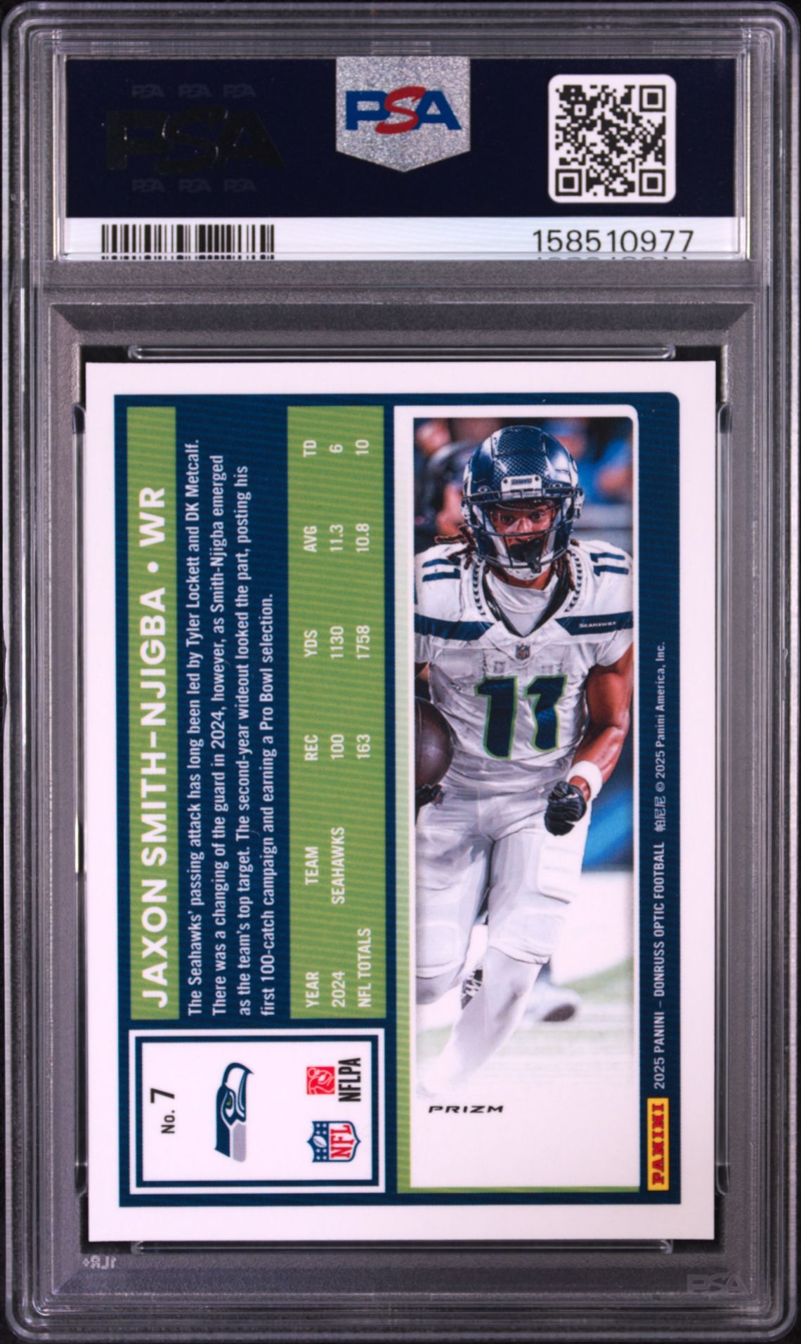2025 Panini Donruss Optic Jaxon Smith-Njigba #7 (Stars) Mint 9 back