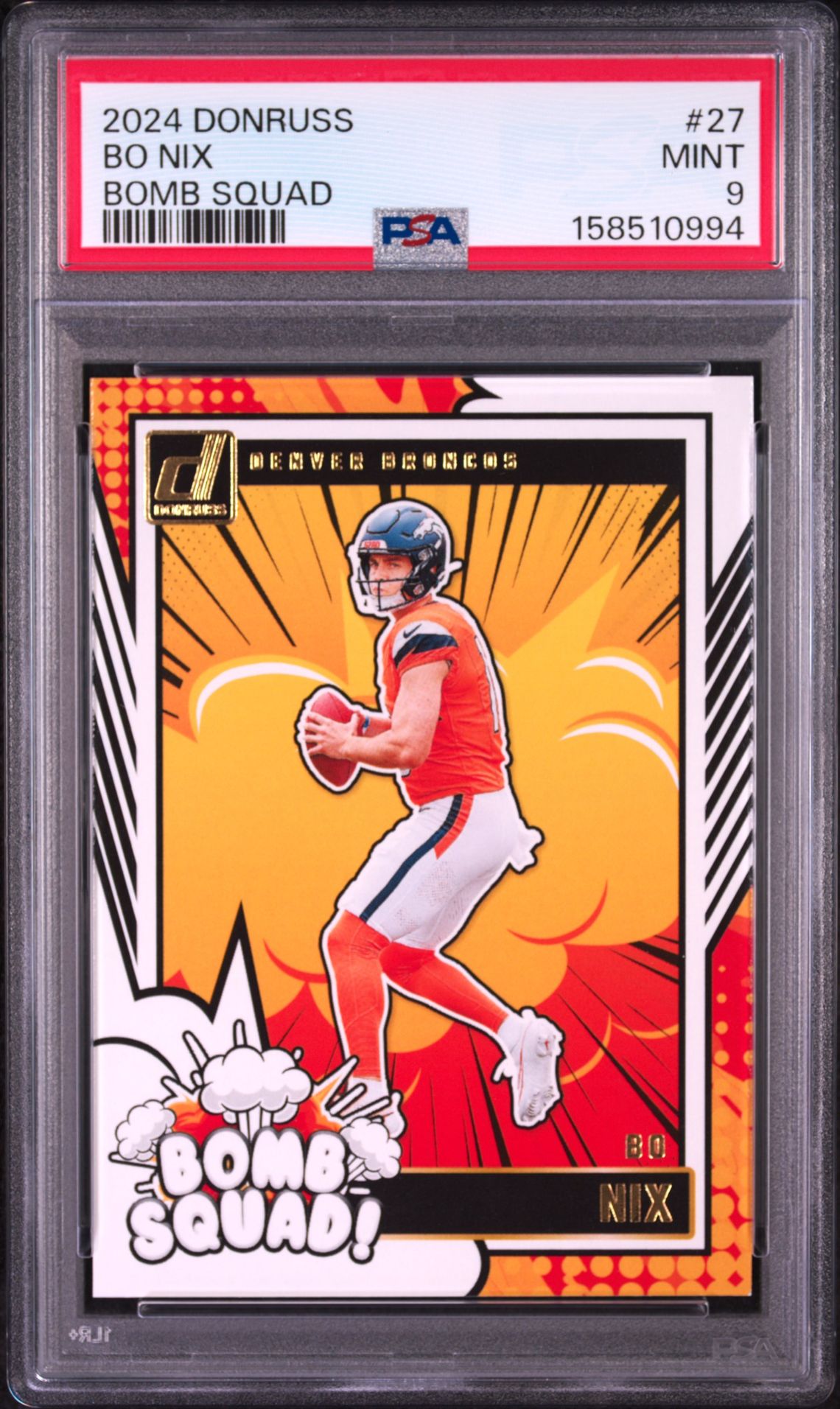 2024 Panini Donruss Bomb Squad Bo Nix #27 Mint 9 front