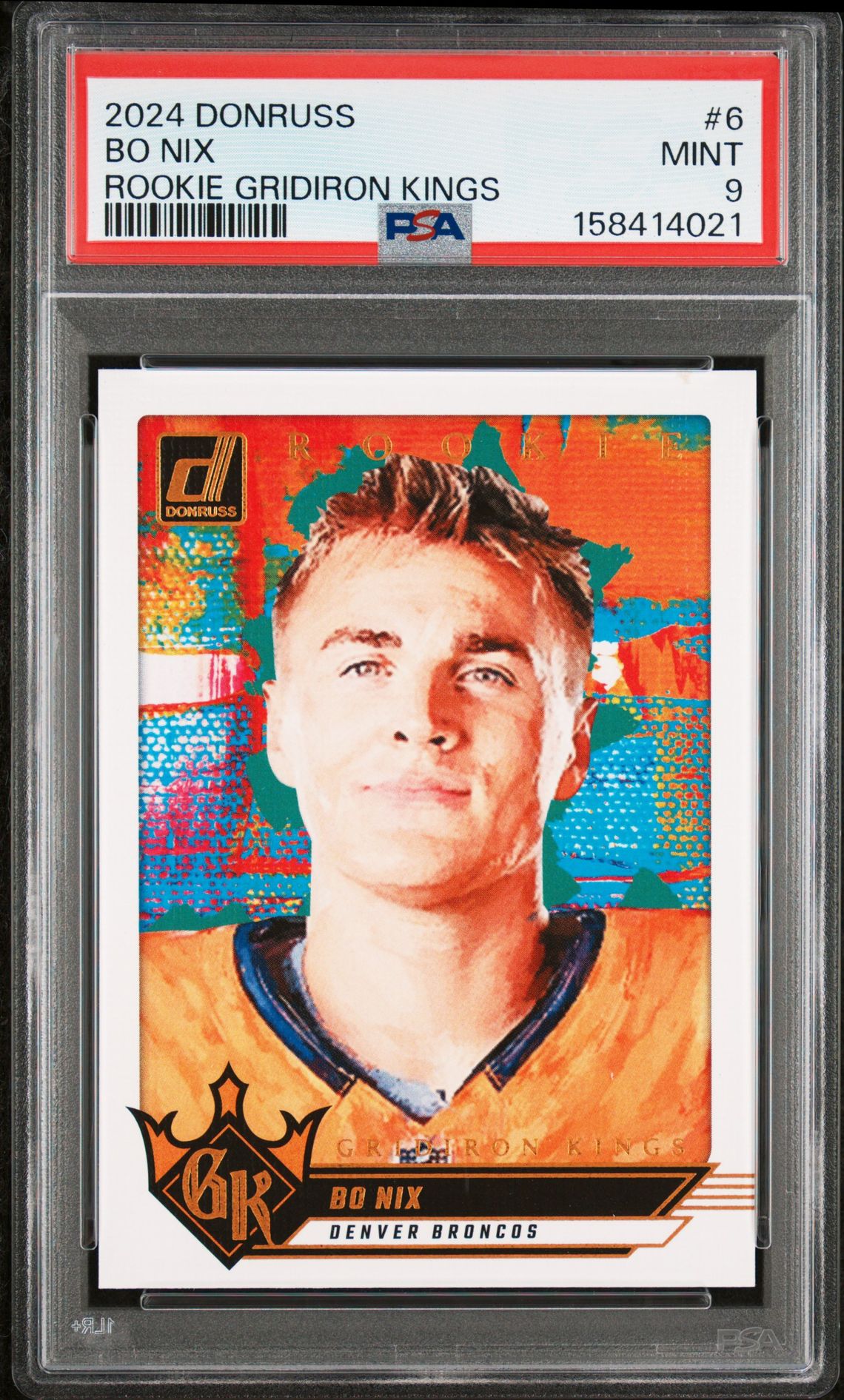 2024 Panini Donruss Rookie Gridiron Kings Bo Nix #6 Mint 9 front
