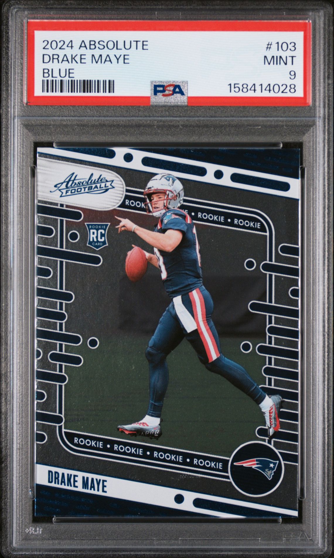 2024 Panini Absolute Drake Maye #103 (Blue) Mint 9 front