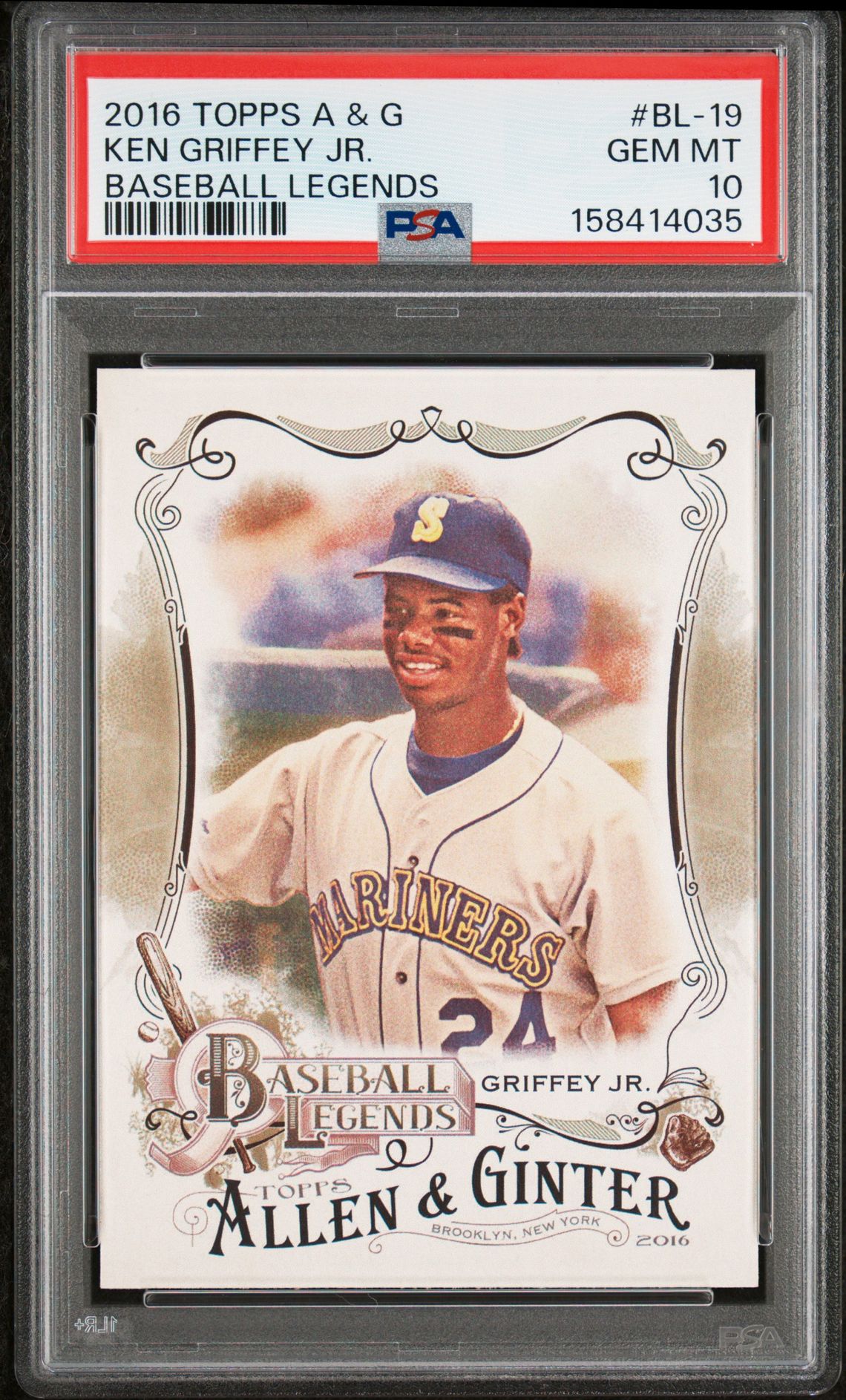 2016 Topps Allen & Ginter Baseball Legends Ken Griffey Jr. #Bl-19 (Baseball Legends) Gem Mt 10 front view - PSA graded GEM MT 10