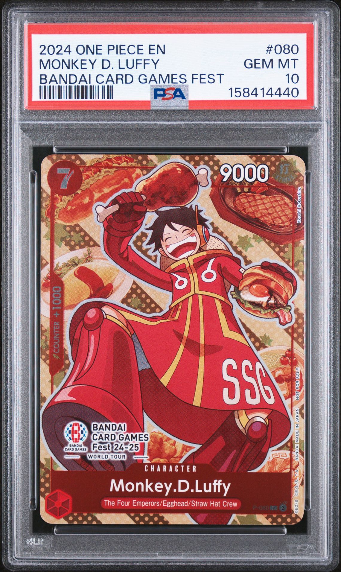2024 One Piece Promos Monkey D. Luffy #080 (Bandai Card Games Fest) Gem Mt 10 front