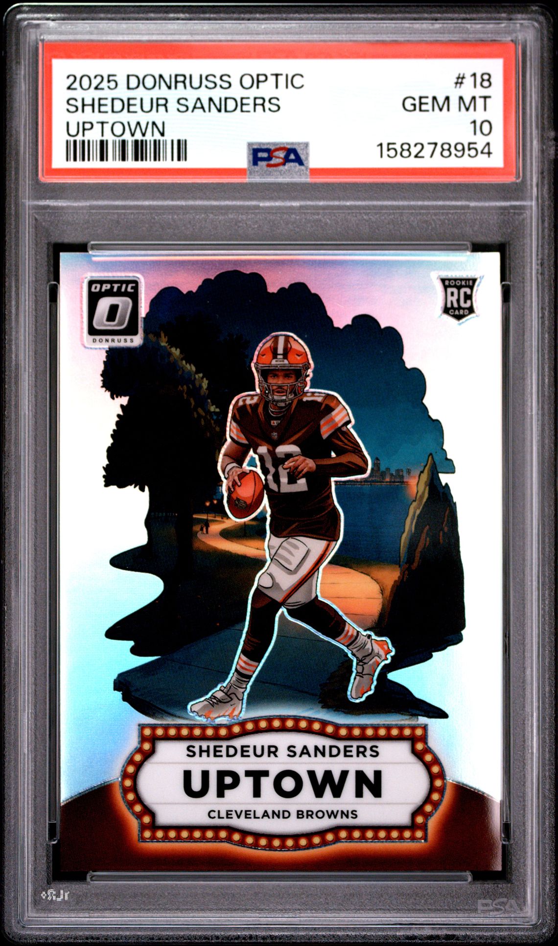 2025 PANINI DONRUSS OPTIC UPTOWN SHEDEUR SANDERS  18 GEM MT 10 front