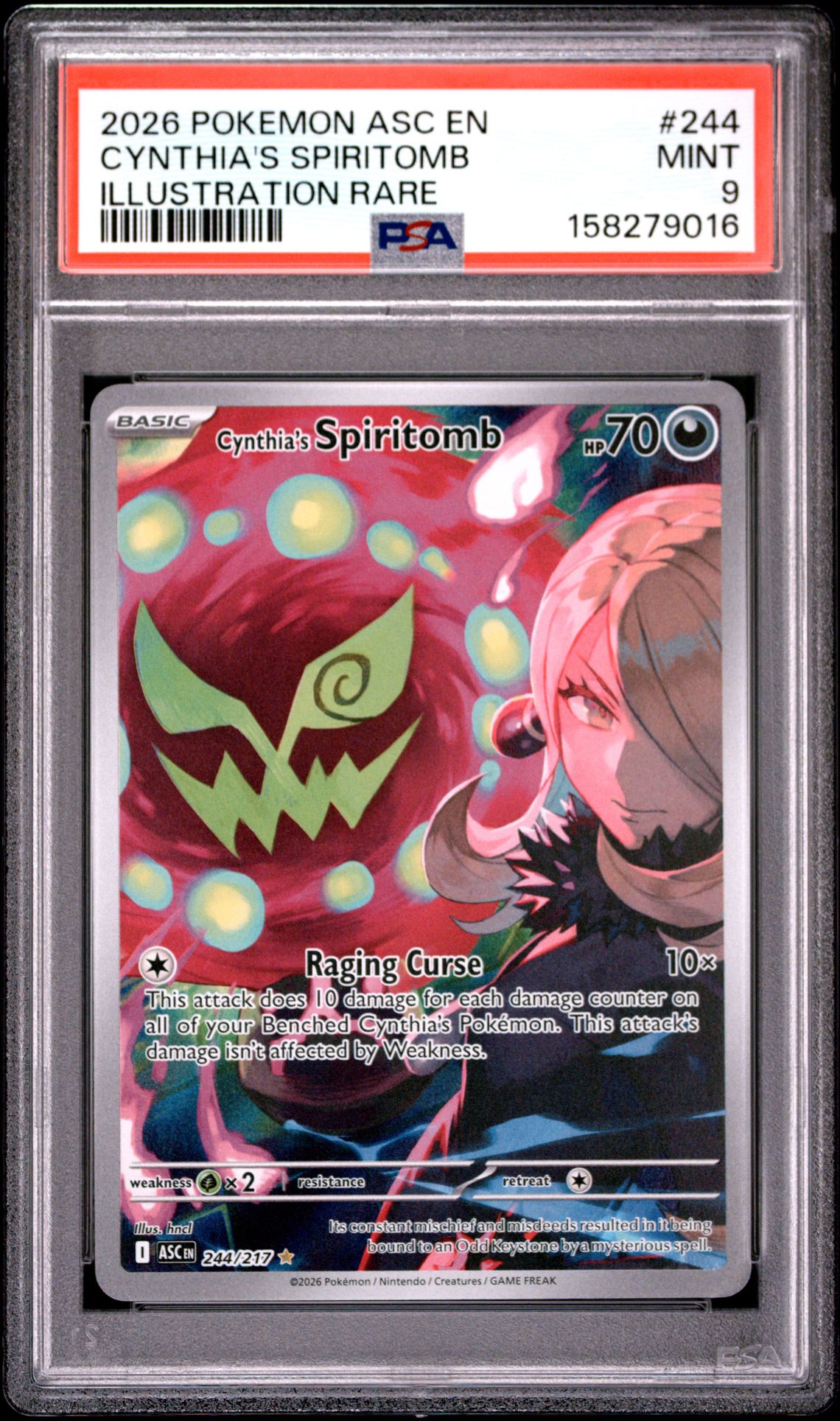 2026 Pokemon Asc En-Ascended Heroes Cynthia's Spiritomb #244 (Illustration Rare) Mint 9 front