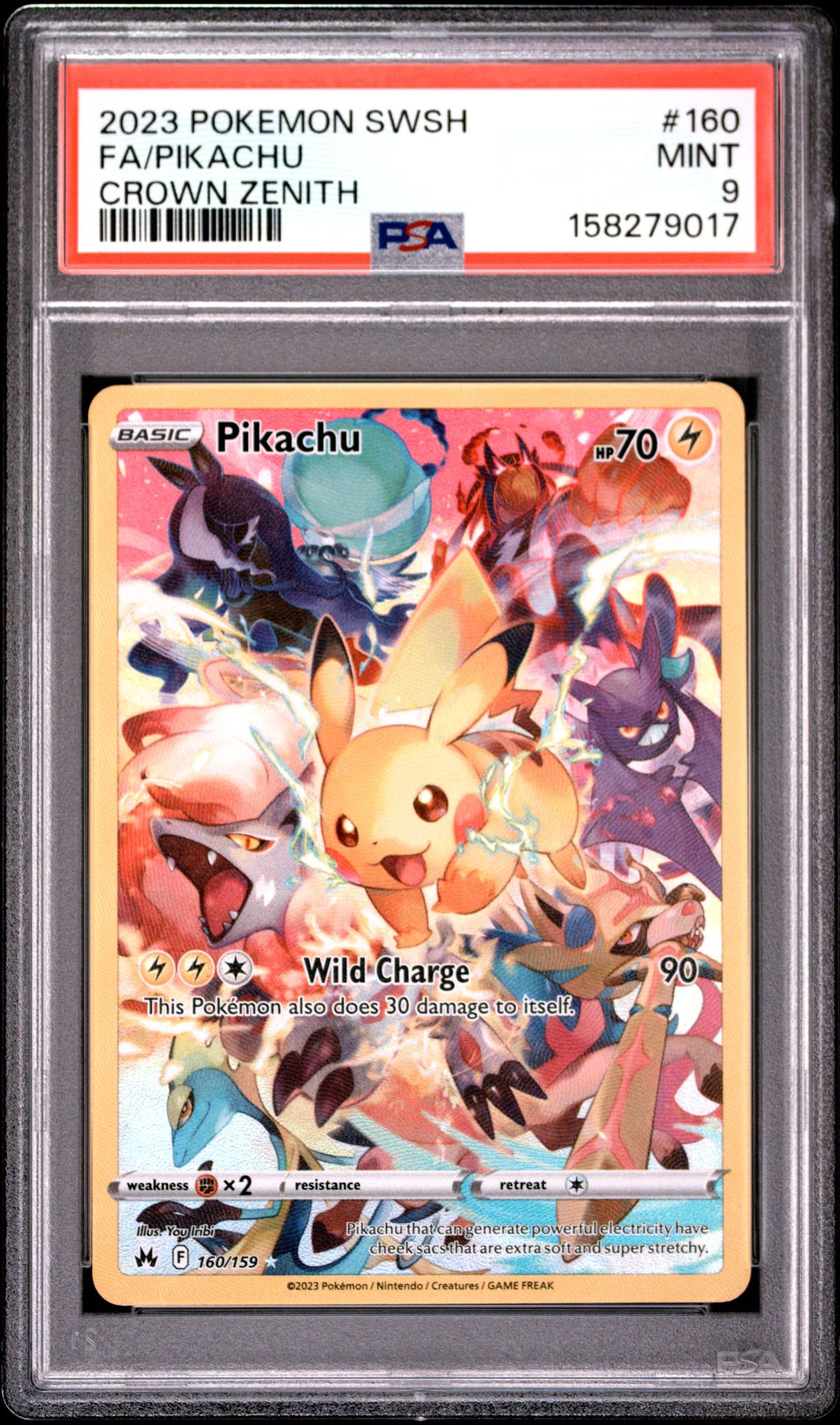 2023 Pokemon Sword And Shield Crown Zenith Fa/Pikachu #160 (Crown Zenith) Mint 9 front