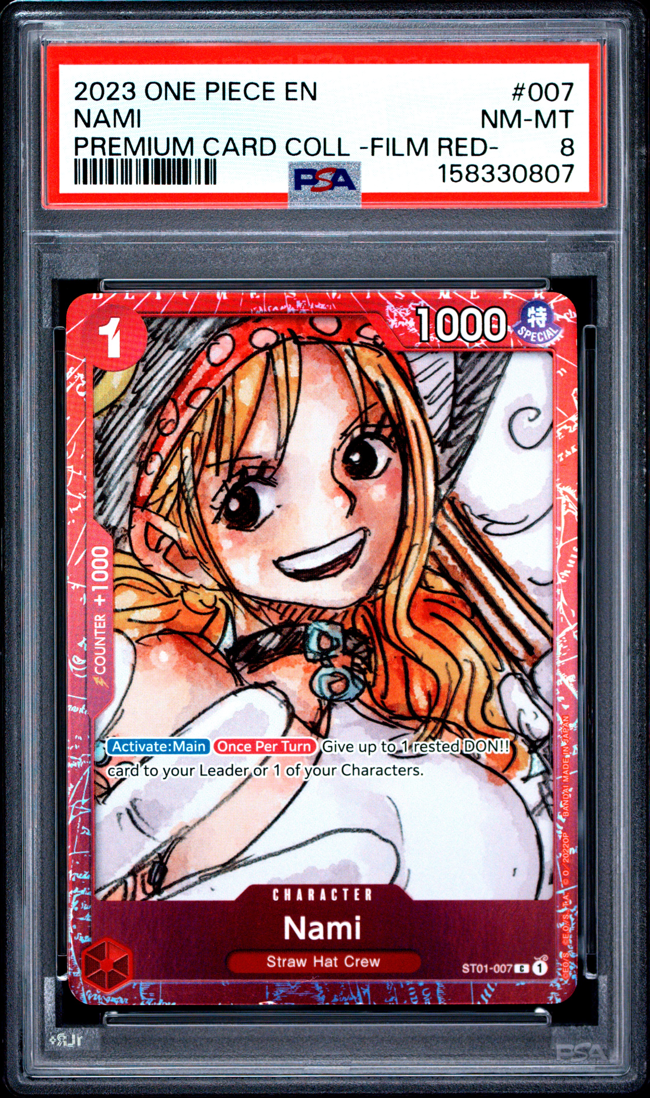 2023 #007 Nami PSA 8 One Piece Premium Card Collection -One Piece Film Red-