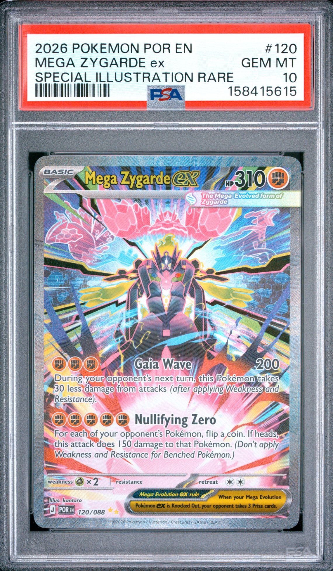 2026 Pokemon Por En-Perfect Order Mega Zygarde Ex #120 (Special Illustration Rare) Gem Mt 10 front