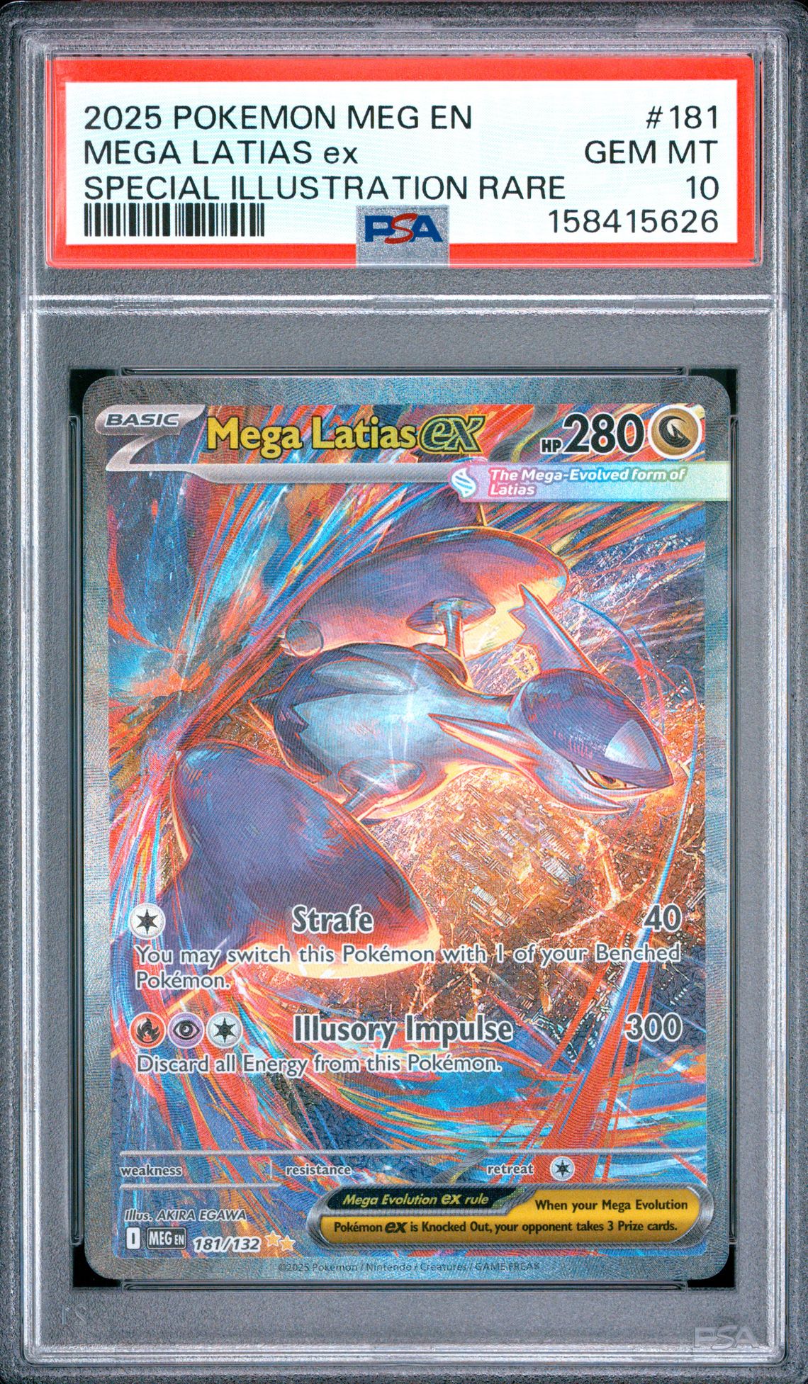 2025 Pokemon Meg En-Mega Evolution Mega Latias Ex #181 (Special Illustration Rare) Gem Mt 10 front