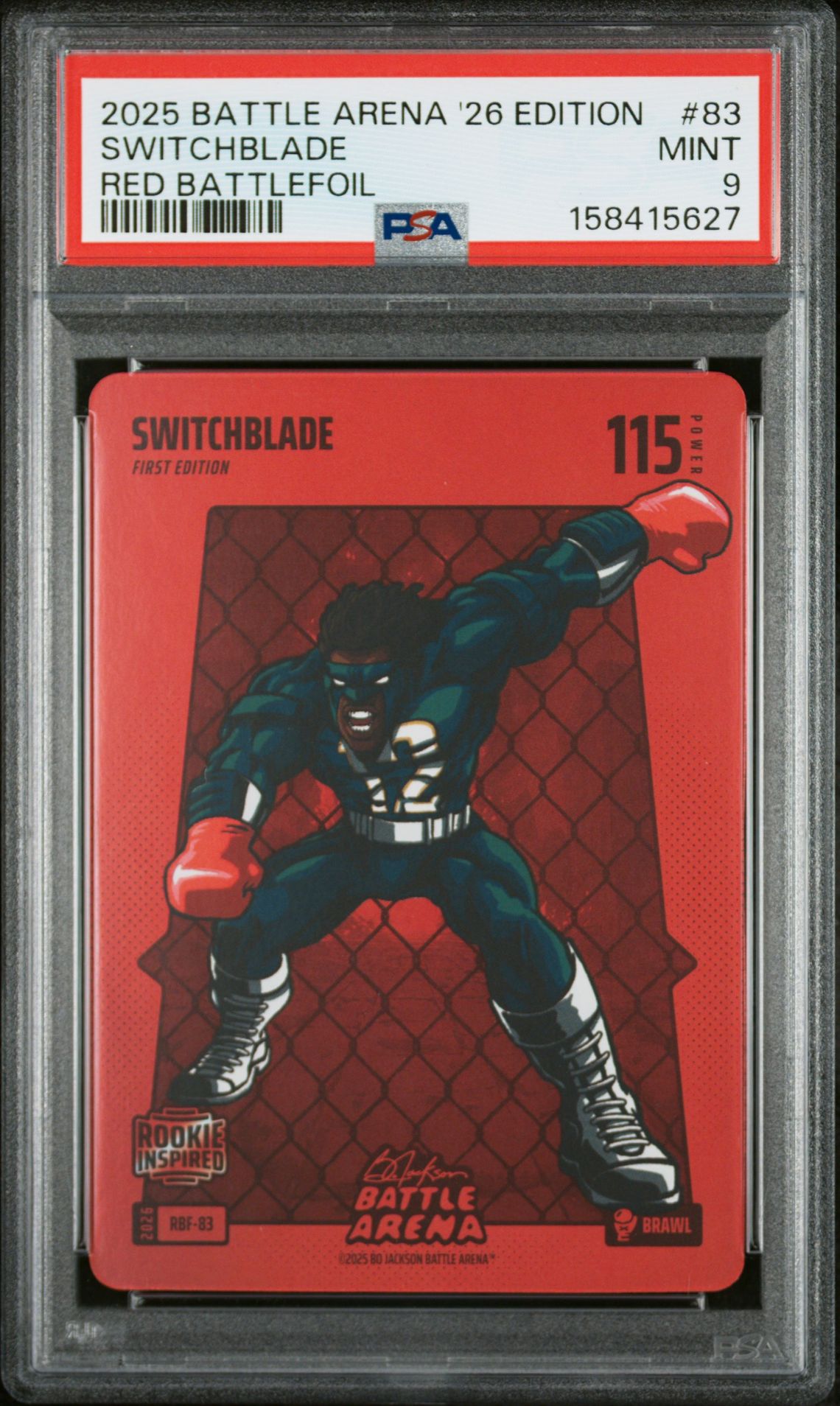 2025 Bo Jackson Battle Arena 2026 Edition Red Battlefoil Switchblade #83 Mint 9 front