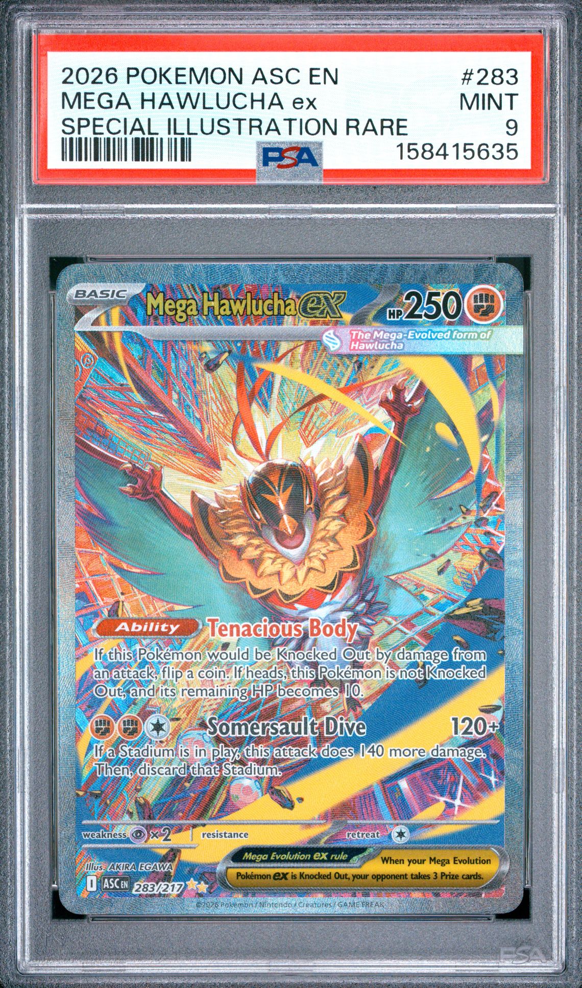 2026 Pokemon Asc En-Ascended Heroes Mega Hawlucha Ex #283 (Special Illustration Rare) Mint 9 front