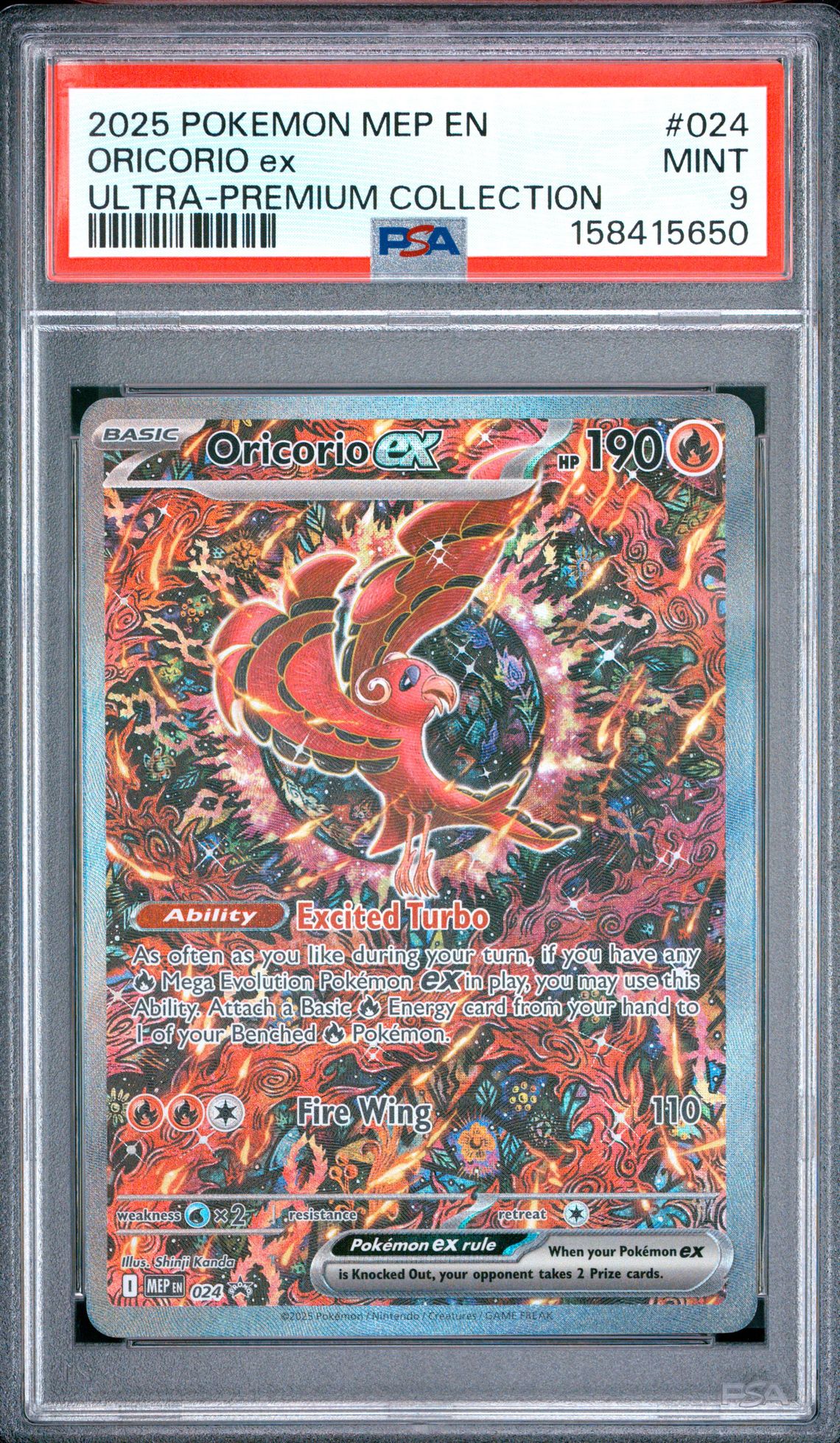 2025 Pokemon Mep En-Me Black Star Promo Oricorio Ex #024 (Ultra-Premium Collection) Mint 9 front