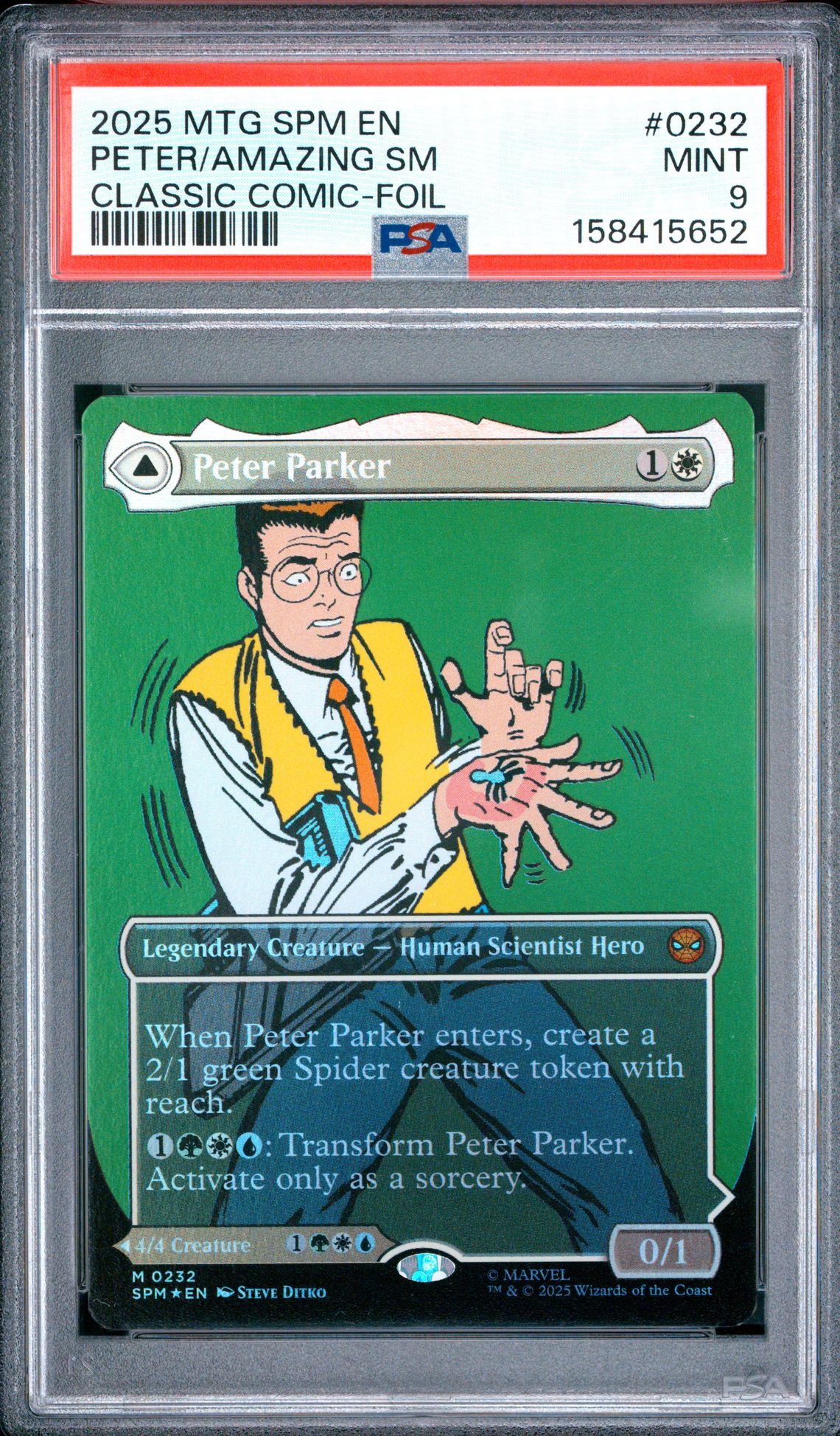 2025 Magic The Gathering Marvel's Spider-Man Peter/Amazing Sm #0232 (Classic Comic-Foil) Mint 9 front