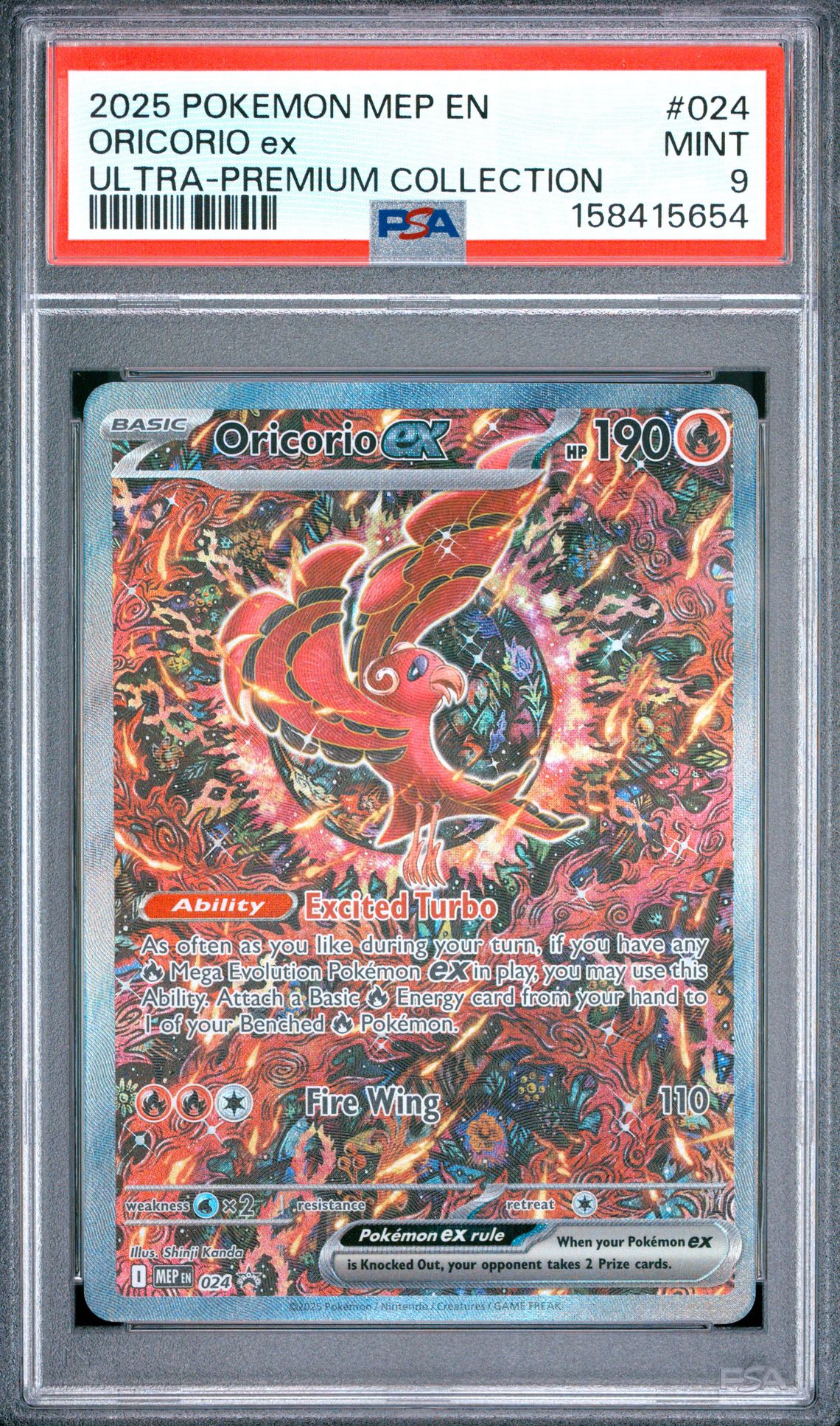 2025 Pokemon Mep En-Me Black Star Promo Oricorio Ex #024 (Ultra-Premium Collection) Mint 9 front
