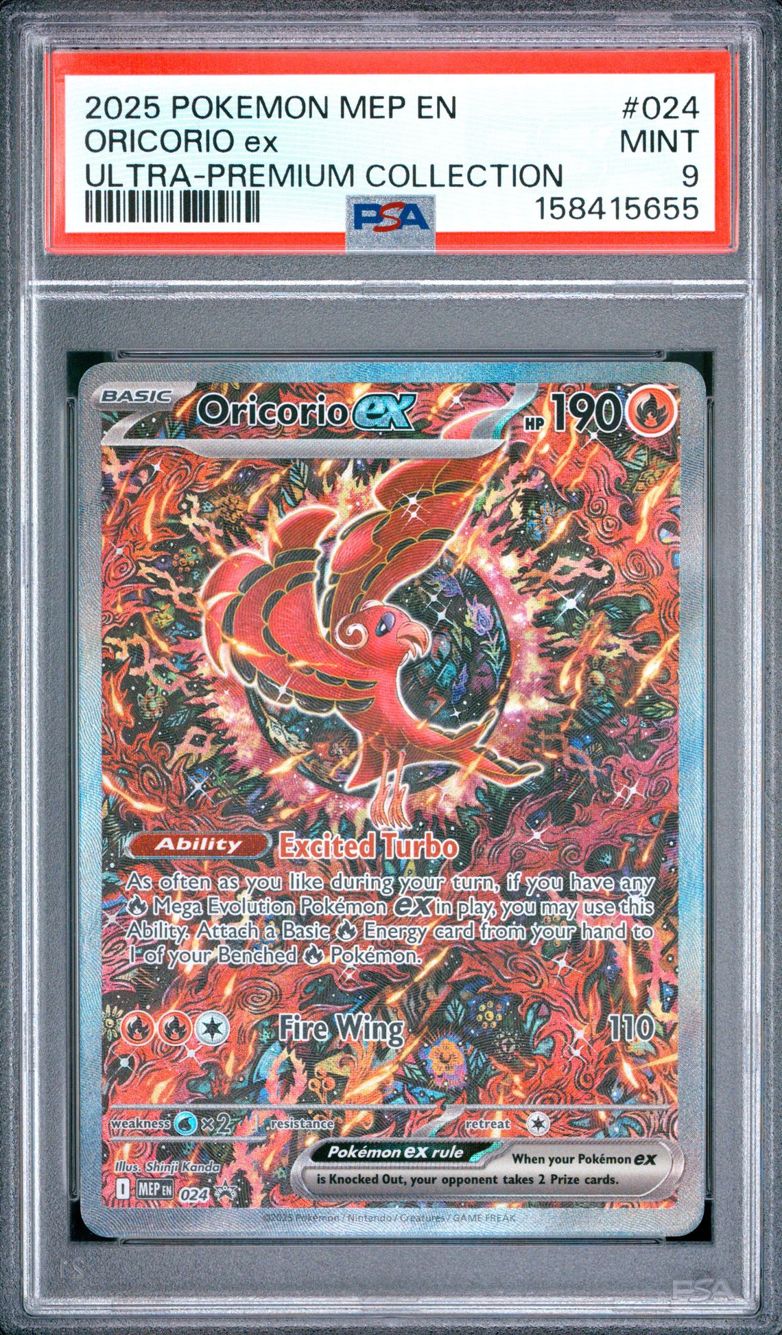2025 Pokemon Mep En-Me Black Star Promo Oricorio Ex #024 (Ultra-Premium Collection) Mint 9 front