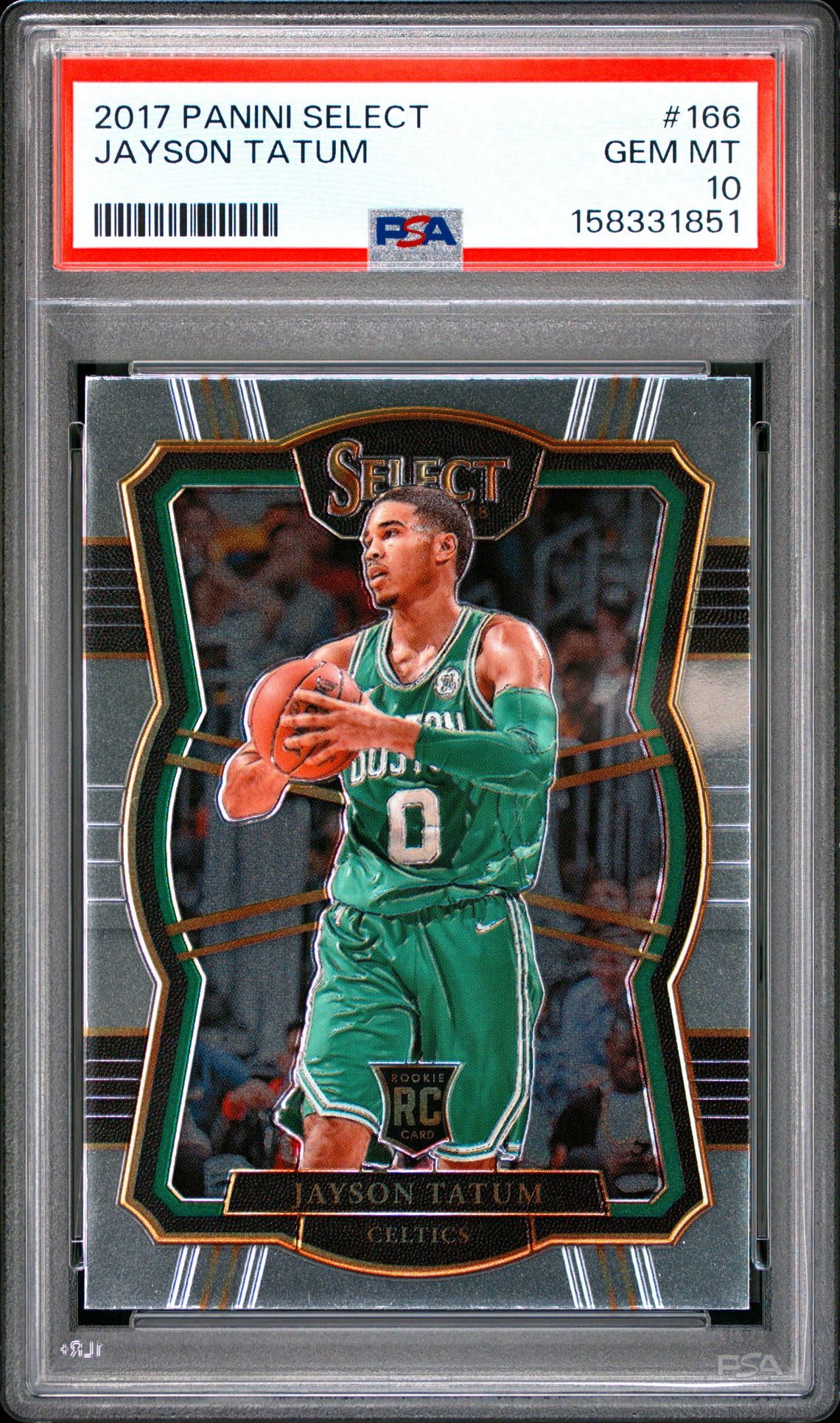 2017 Panini Select Jayson Tatum #166 Gem Mt 10 front view - PSA graded GEM MT 10