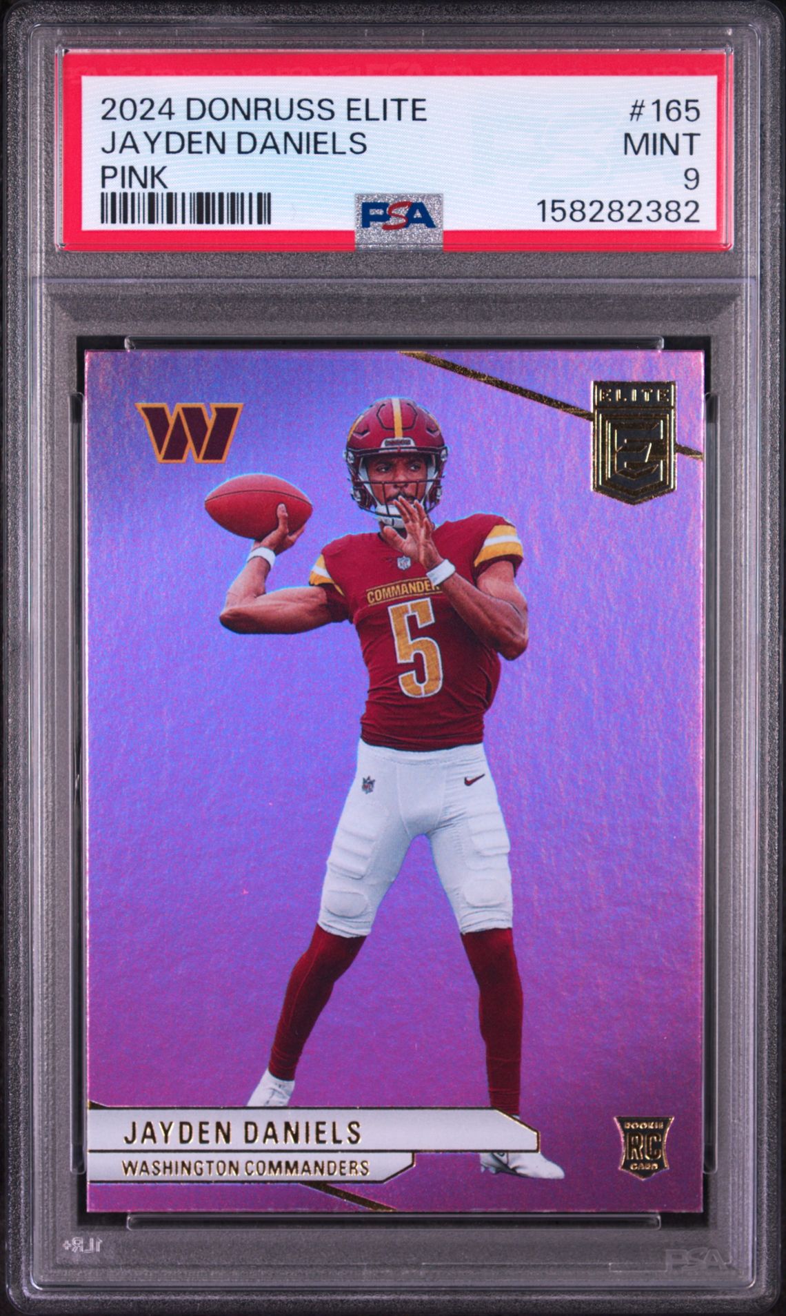2024 Panini Donruss Elite Jayden Daniels #165 (Pink) Mint 9 front