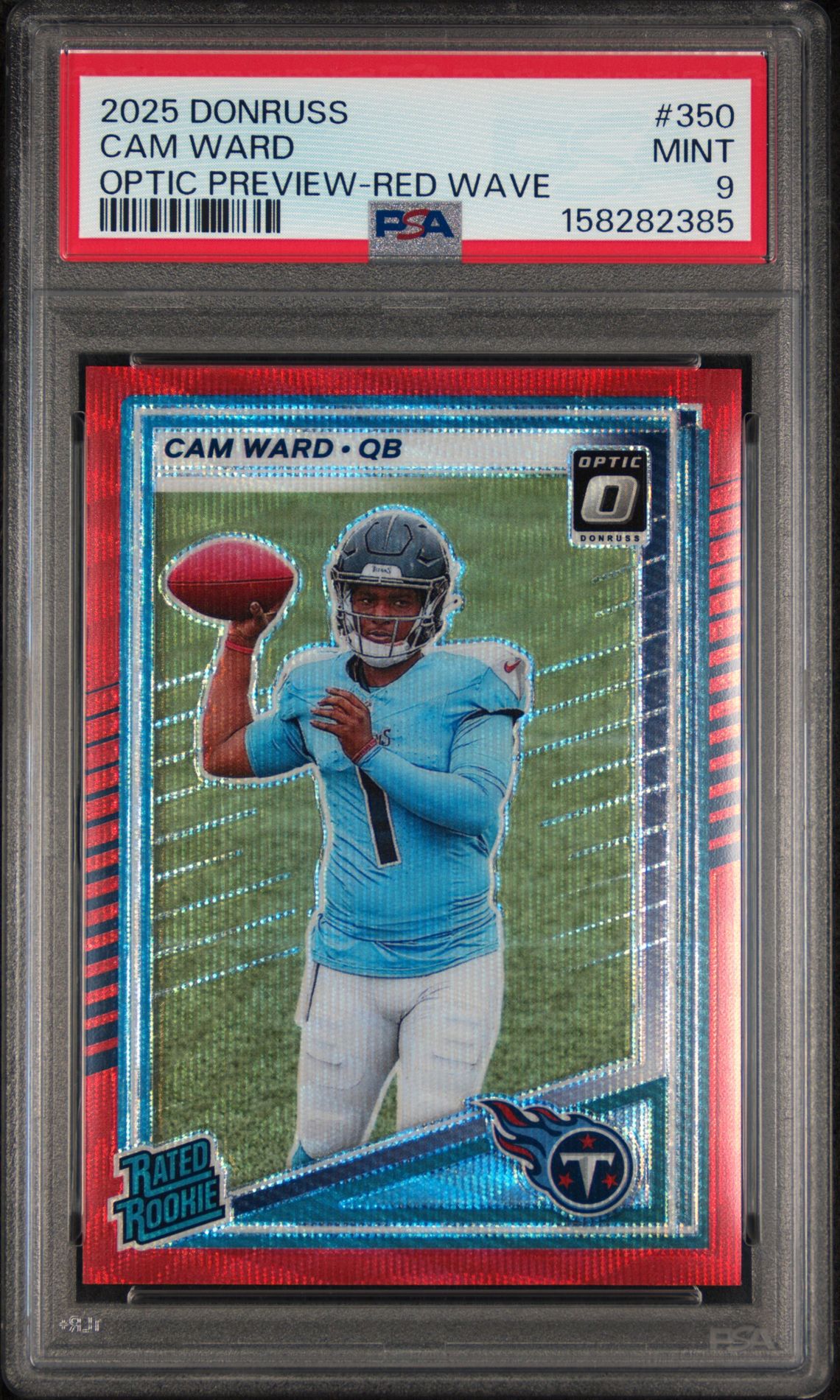 2025 Panini Donruss Cam Ward #350 (Optic Preview-Red Wave) Mint 9 front