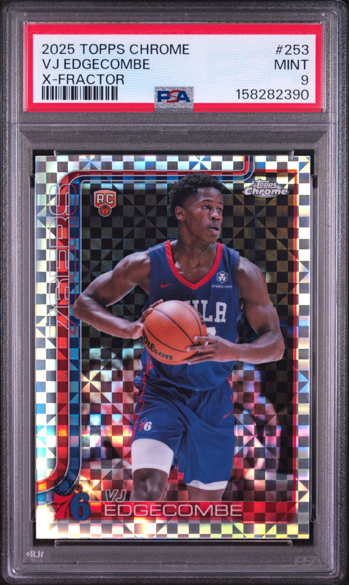 2025 Topps Chrome Vj Edgecombe #253 (X-Fractor) Mint 9 front
