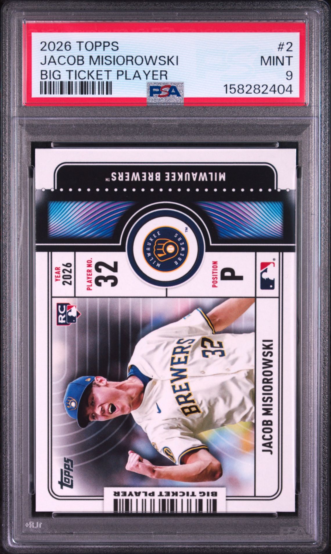 2026 Topps Big Ticket Player Jacob Misiorowski #2 Mint 9 front
