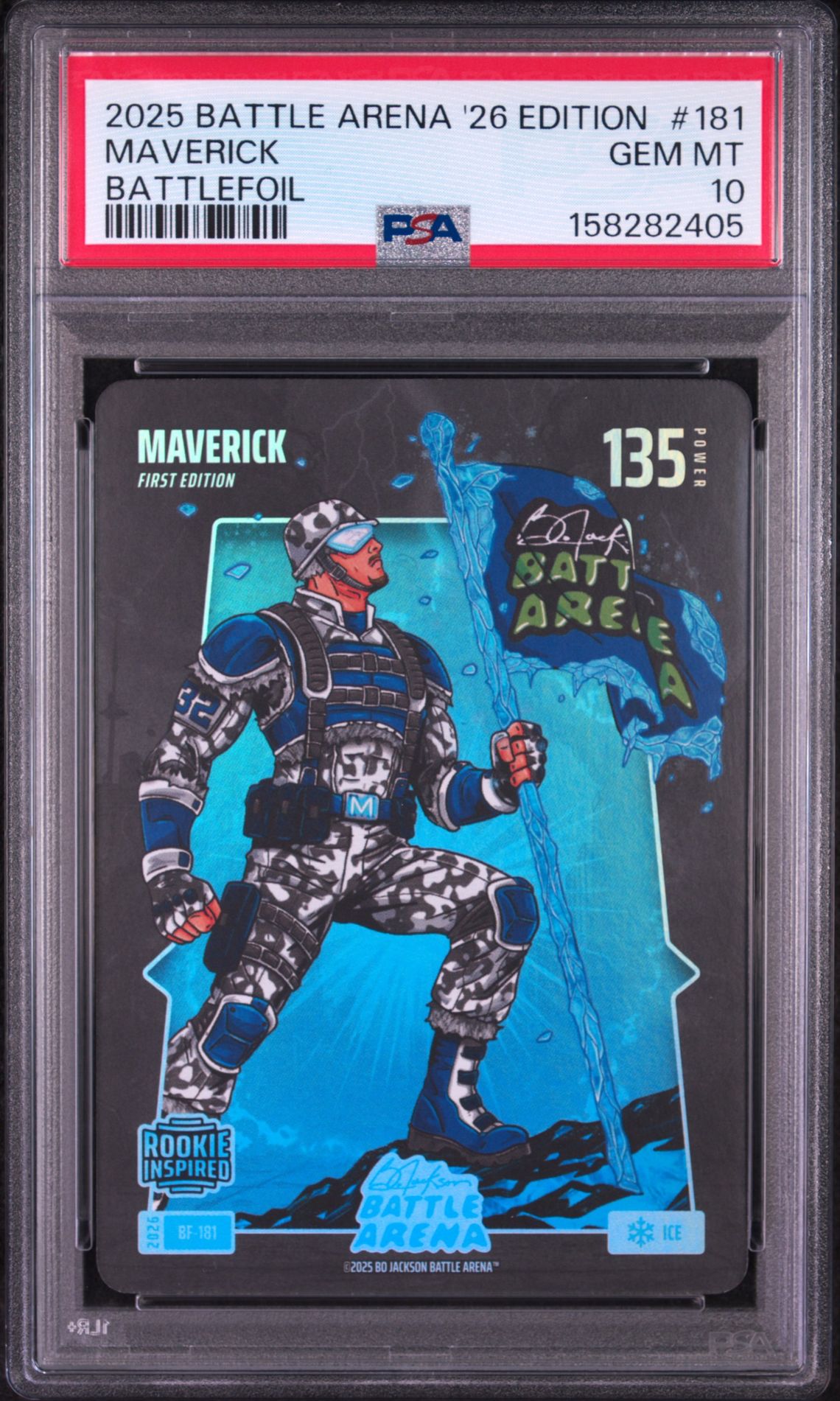2025 Bo Jackson Battle Arena 2026 Edition Battlefoil Maverick #181 Gem Mt 10 front view - PSA graded GEM MT 10