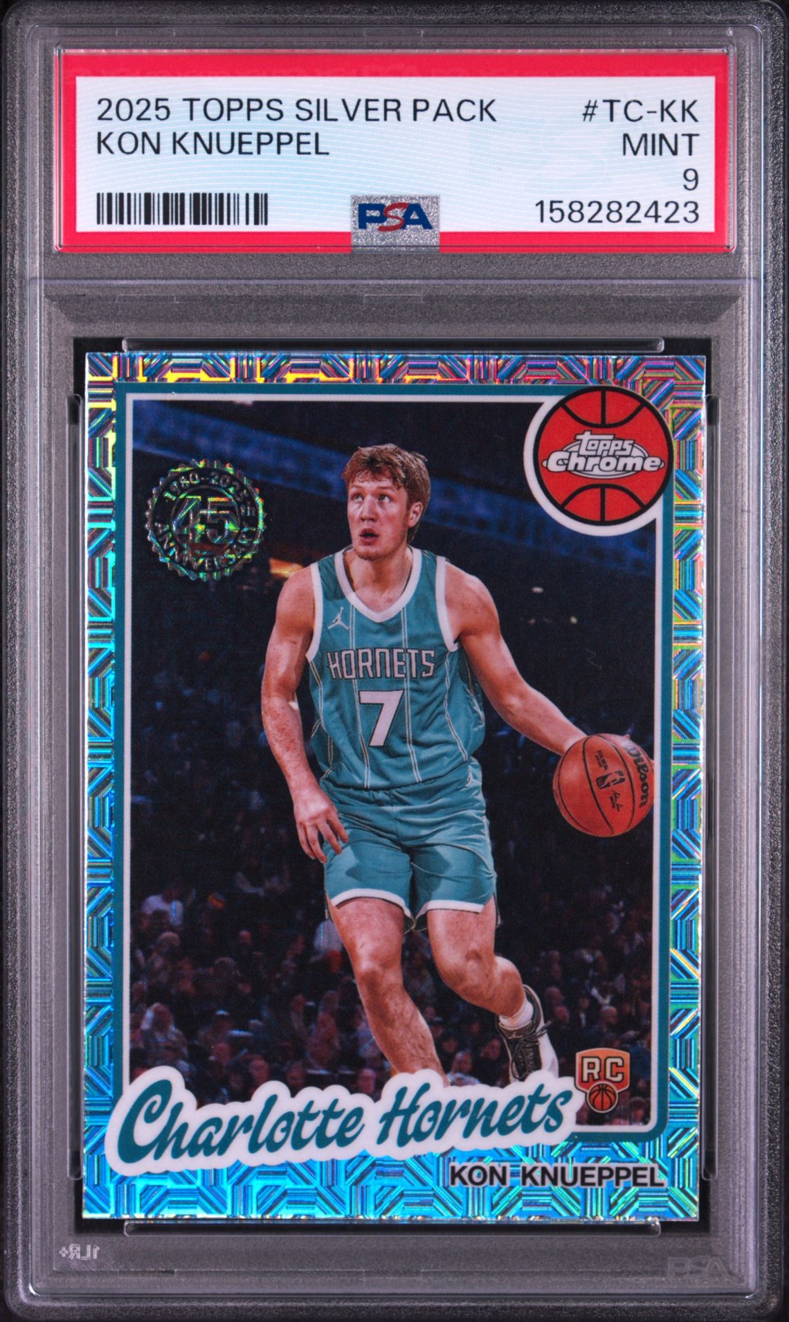 2025 Topps Silver Pack 1980-81 Topps Chrome Basketball Kon Knueppel #Tc-Kk Mint 9 front