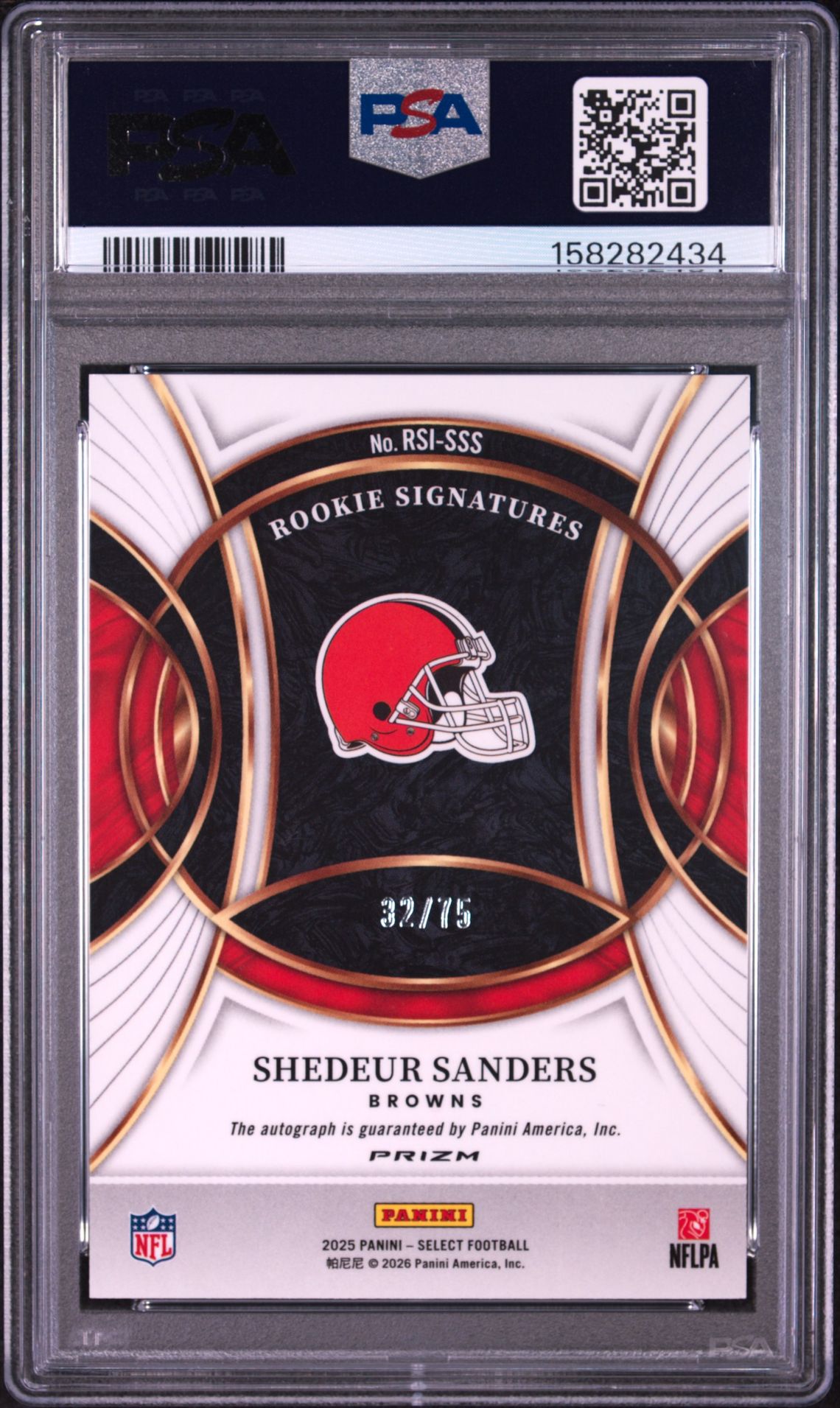 2025 Panini Select Rookie Signatures Shedeur Sanders #Rsi-Sss (Rookie Sig-Maroon Prizm) Nm-Mt 8 back