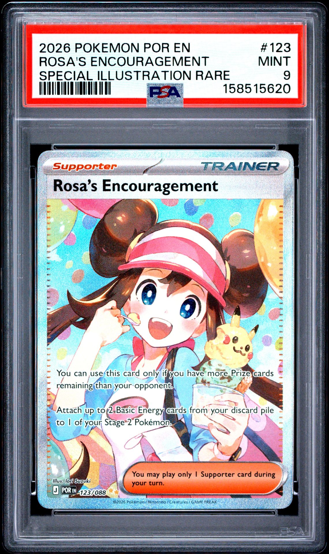 2026 Pokemon Por En-Perfect Order Rosa's Encouragement #123 (Special Illustration Rare) Mint 9 front