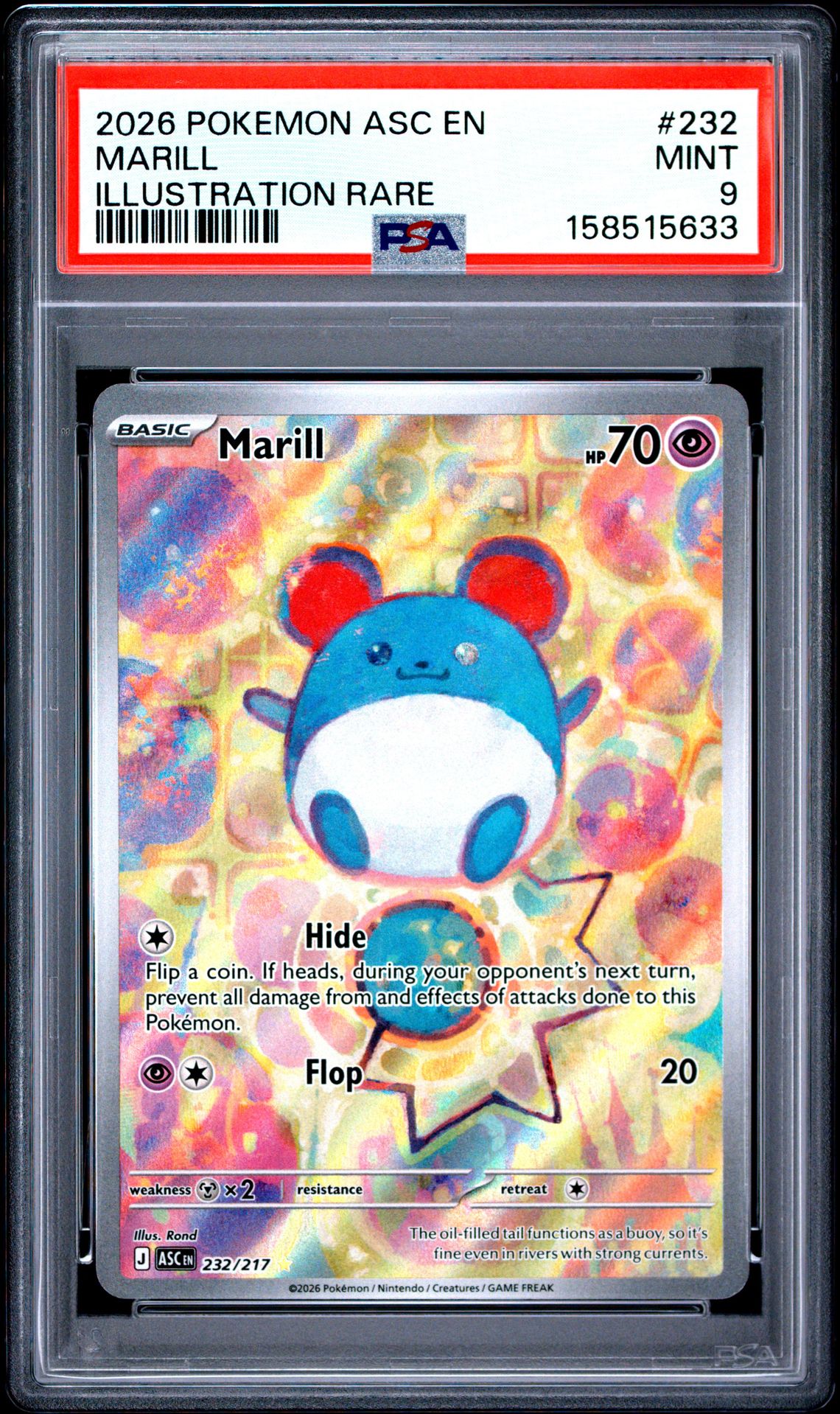 2026 Pokemon Asc En-Ascended Heroes Marill #232 (Illustration Rare) Mint 9 front