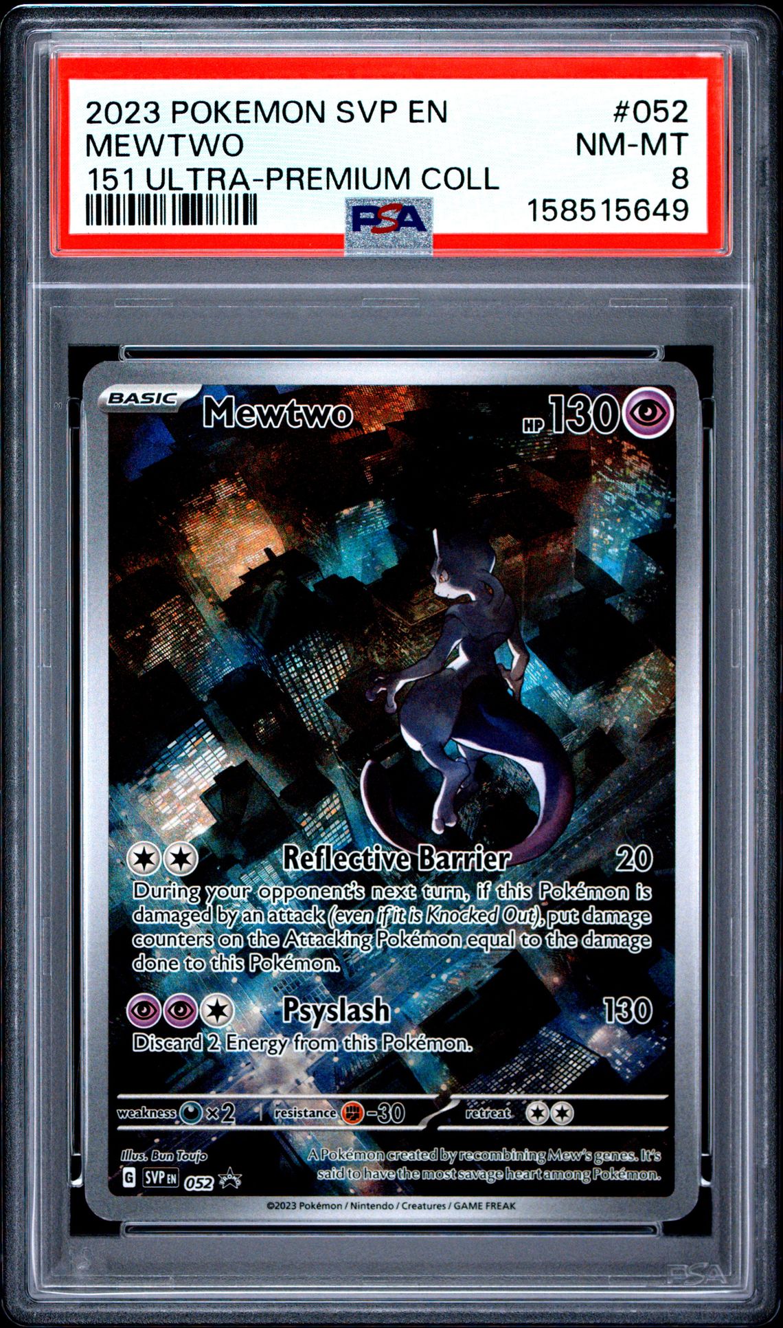 2023 Pokemon Svp En-Sv Black Star Promo Mewtwo #052 (151 Ultra-Premium Coll) Nm-Mt 8 front