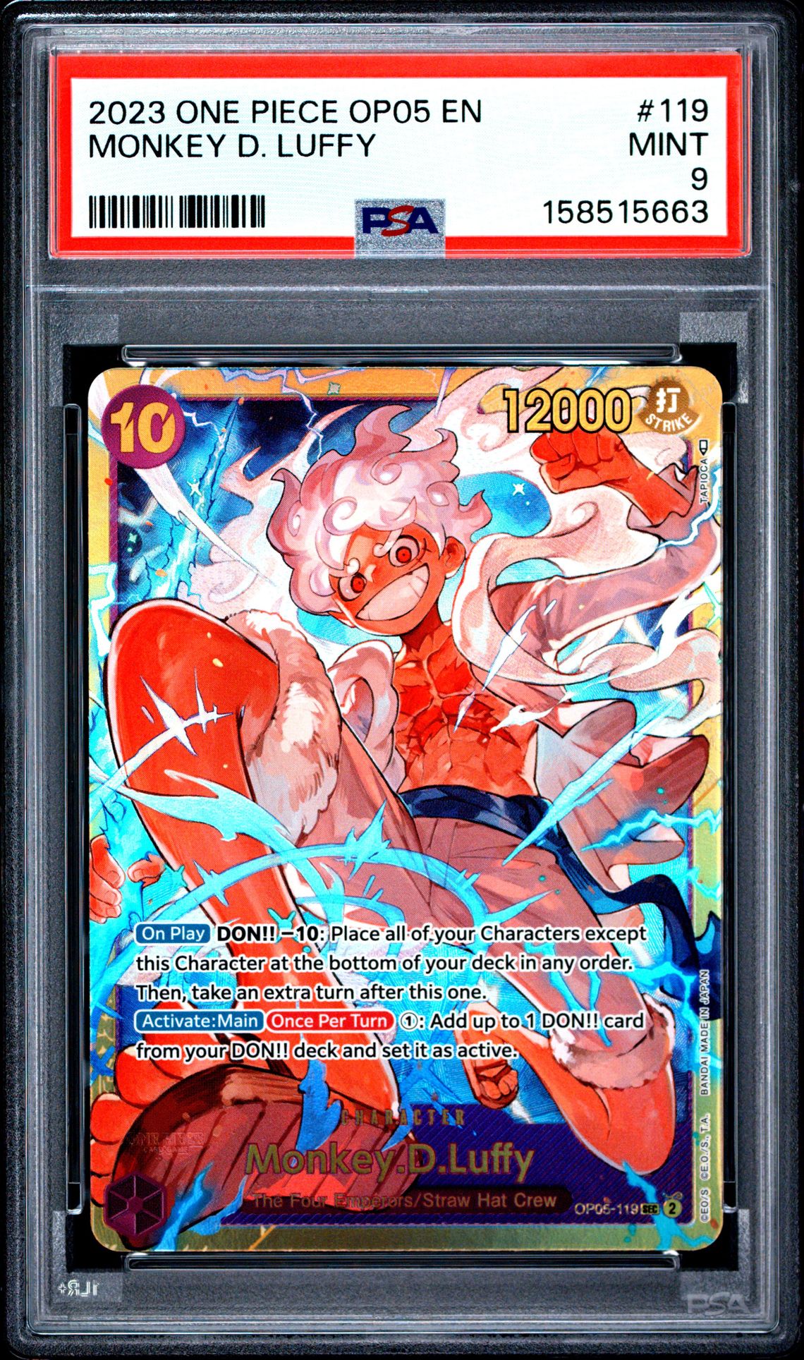 2023 One Piece Op05-Awakening Of The New Era Monkey D. Luffy #119 Mint 9 front