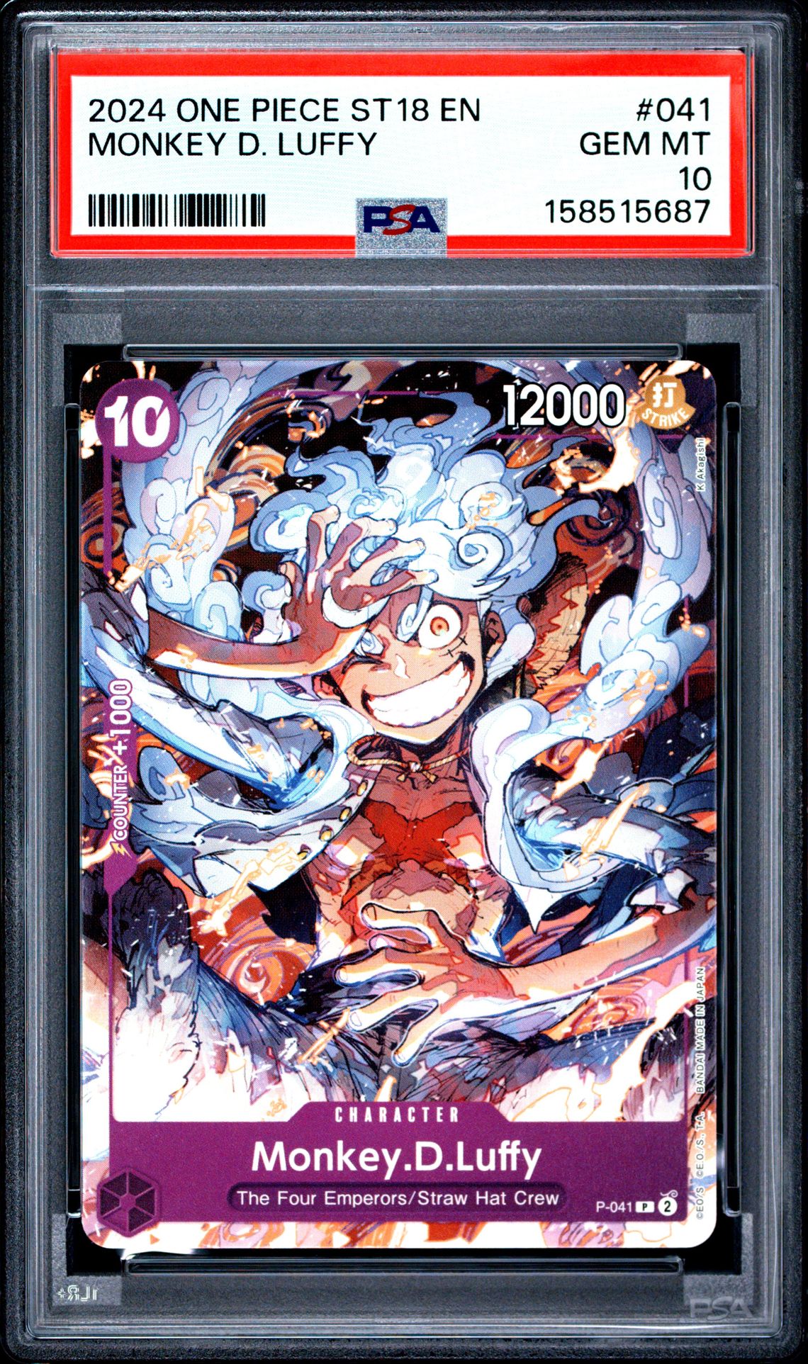 2024 One Piece Starter Deck St18-Purple Monkey D. Luffy Monkey D. Luffy #041 Gem Mt 10 front