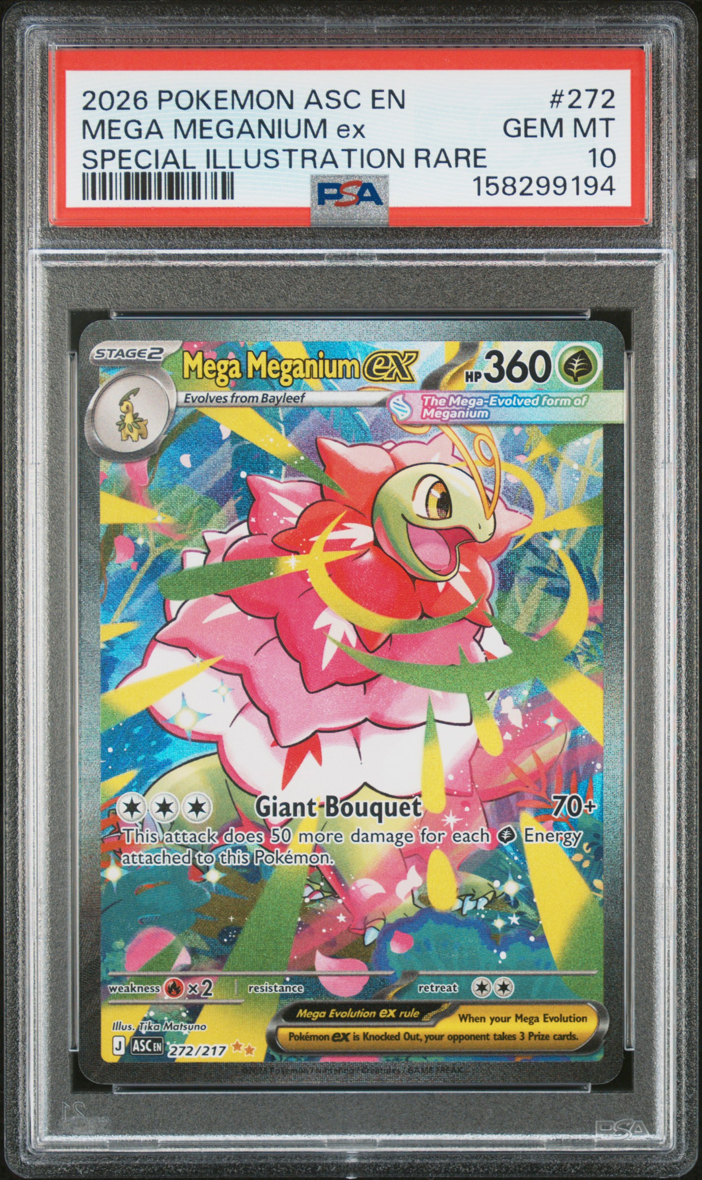 2026 #272 Mega Meganium EX PSA 10 Asc EN-Ascended Heroes