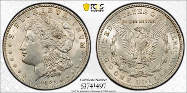 1921 $1 Morgan MS63