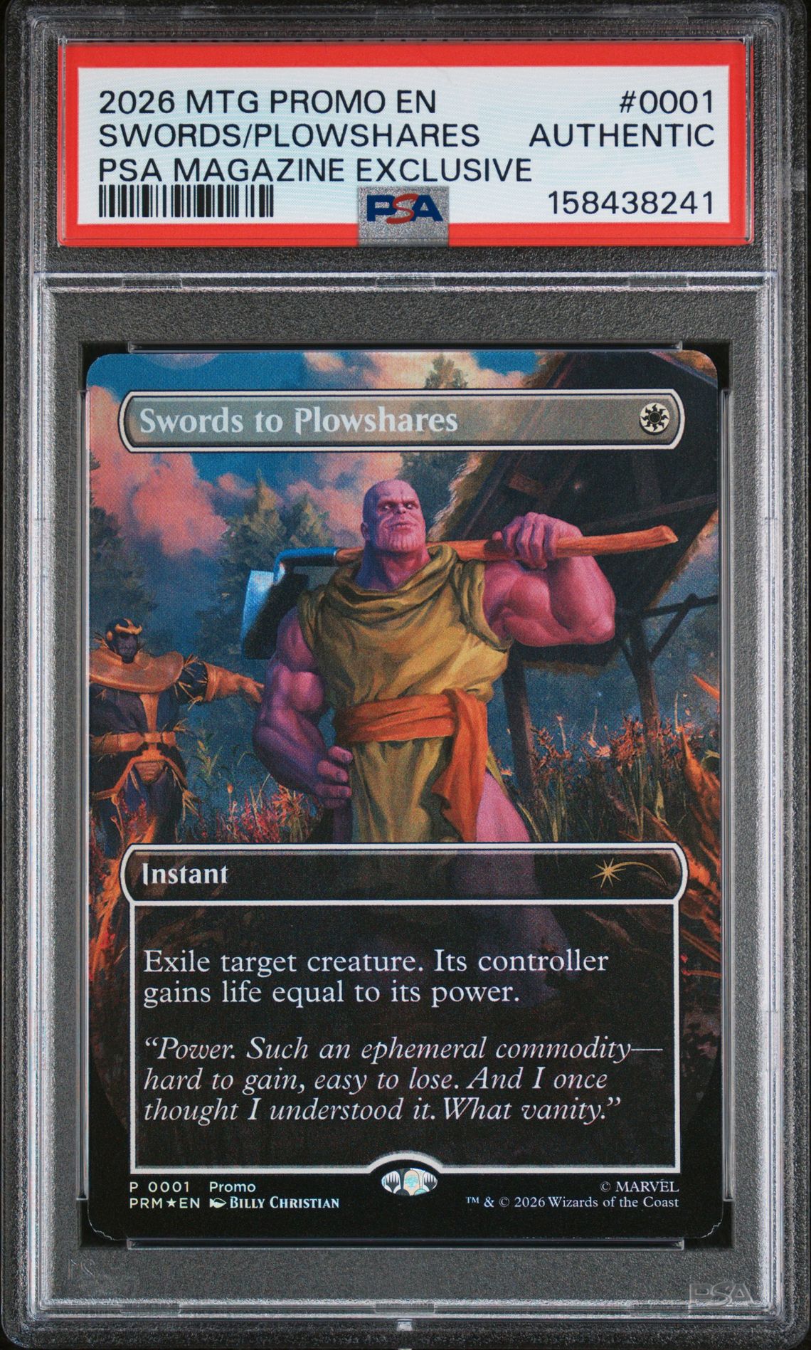 2026 MTG MAGIC THE GATHERING PROMOS PSA MAGAZINE EXCLUSIVE #0001 Swords/Plowshares front