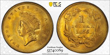 1855 G$1 MS65+