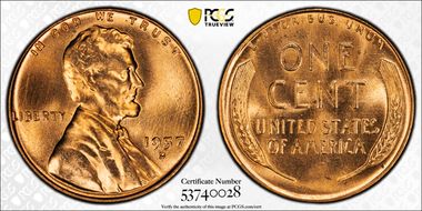 1957-D 1C MS67RD