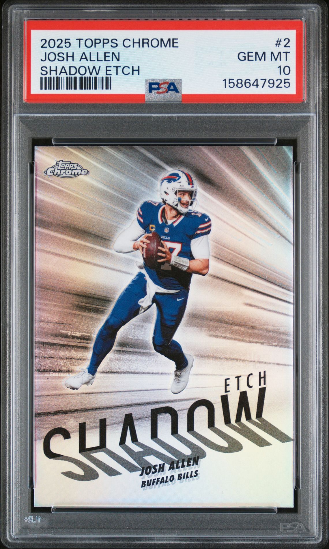 2025 Topps Chrome TOPPS CHROME SHADOW ETCH #2 Josh Allen front