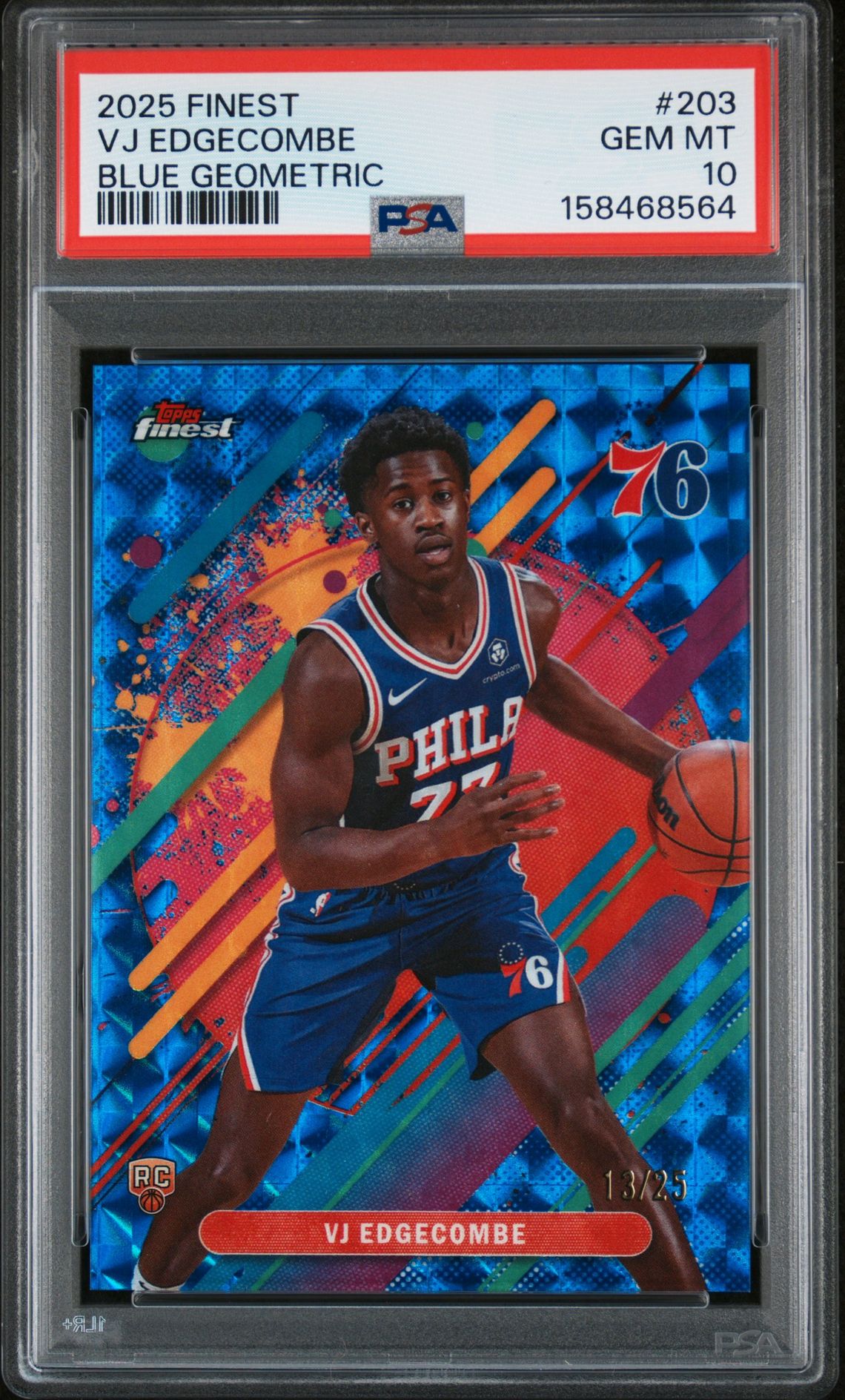 2025 Topps TOPPS FINEST BLUE GEOMETRIC #203 Vj Edgecombe front