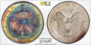 2005 $1 Silver Eagle MS67