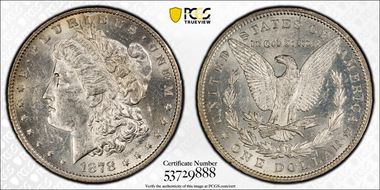 1878 7TF $1 VAM 220, Tripled R AU58