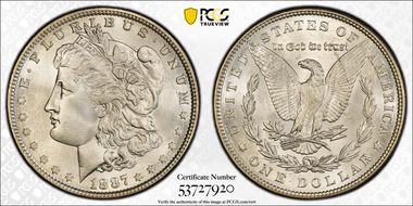 1887 $1 MS67+