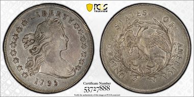 1795 $1 Draped Bust, Centered VF30