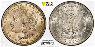 1881-O $1 MS64+ 