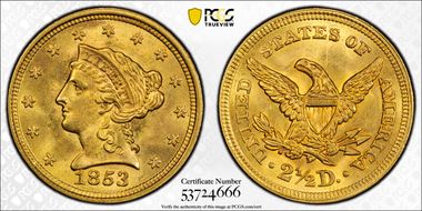 1853 $2.50 MS65