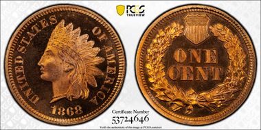 1868 1C PR65CAM