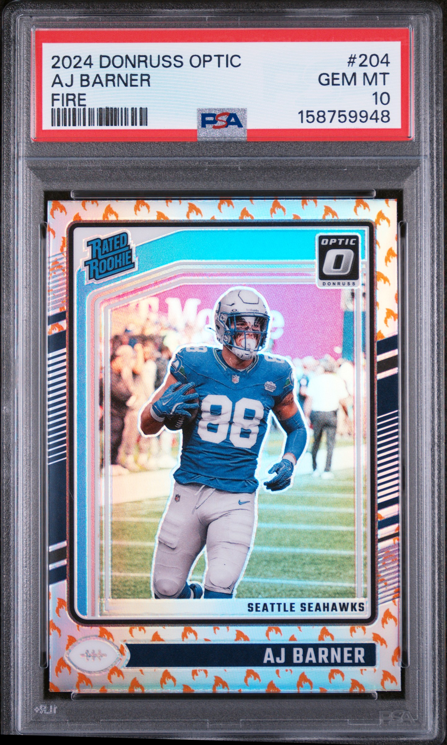 2024 #204 AJ Barner PSA 10 Panini Donruss Optic
